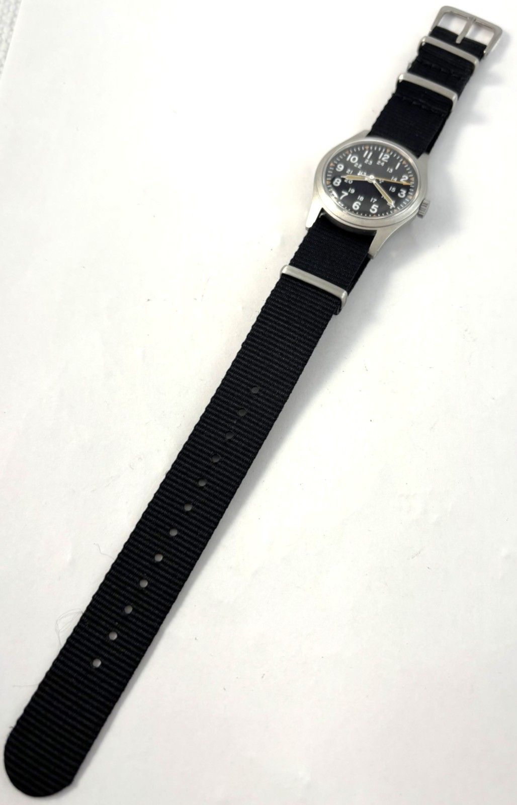 Vintage Hamilton Stainless Steel Mil-W-46374B US Military Mens Watch Dec 1982