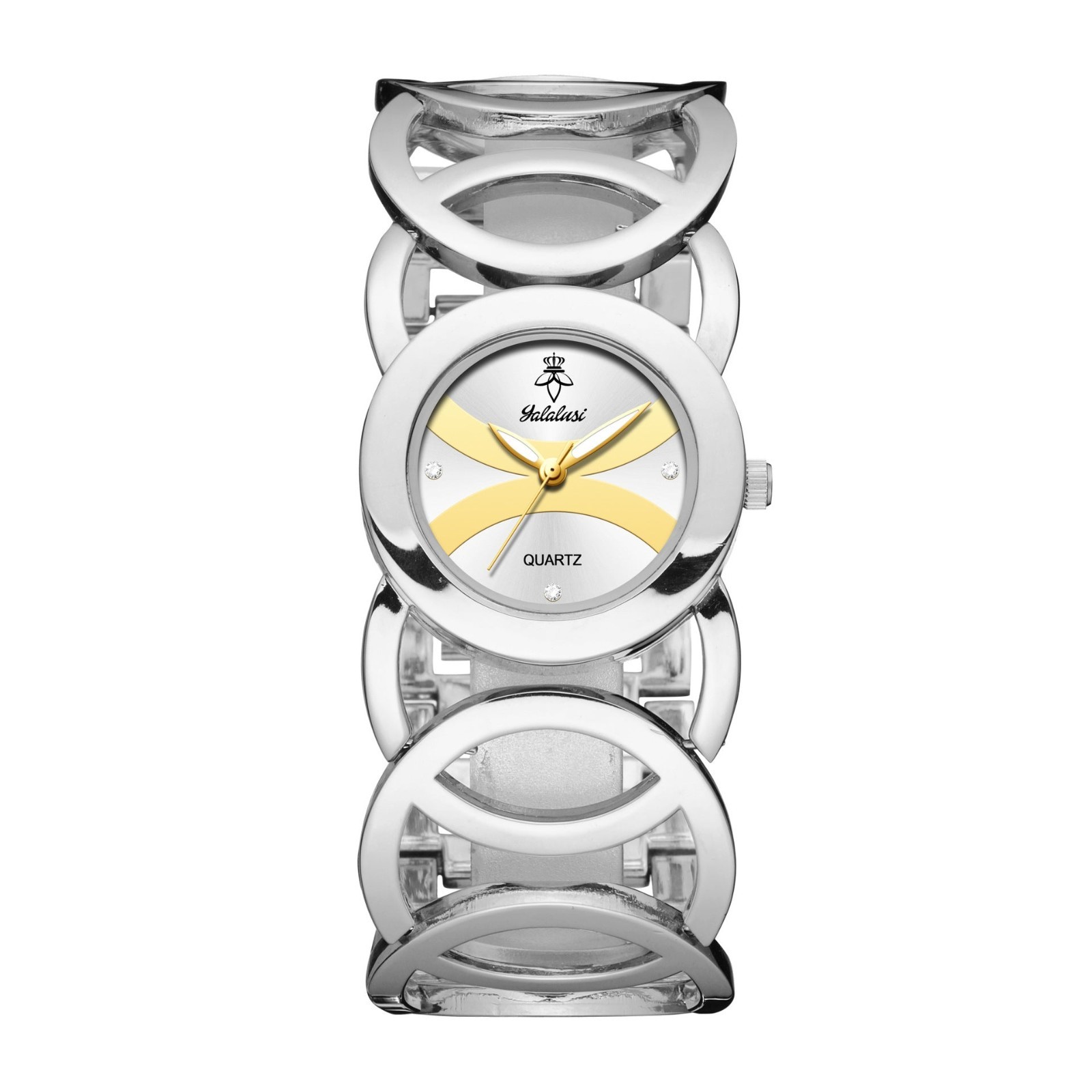 Yalalisi Women’s Quartz Wristwatch Gold-Tone Bracelet Black Dial Analog