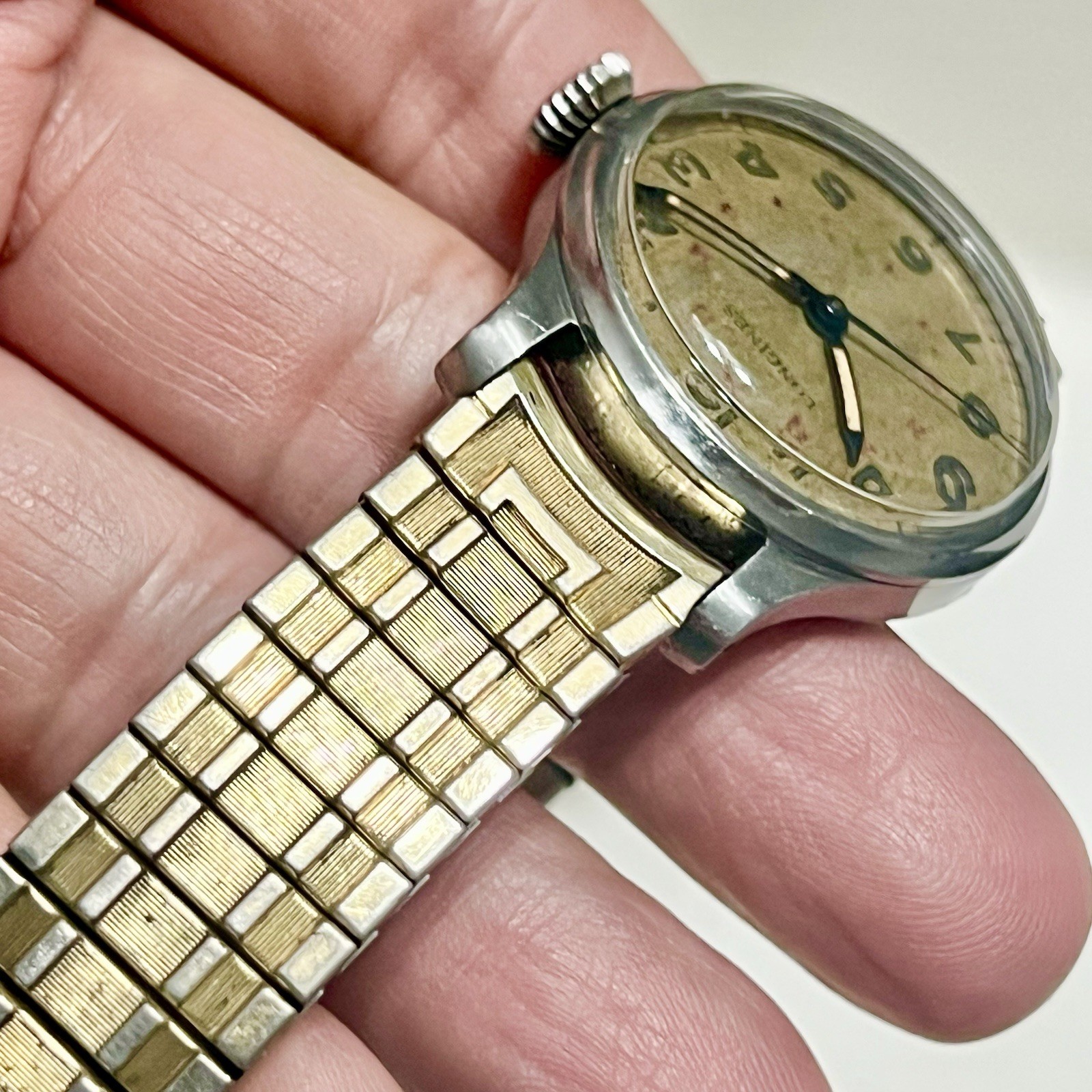 Vintage 1940’s Longines 12L Manual Wind Men’s Military WW2 Pilot 35mm Watch RUNS