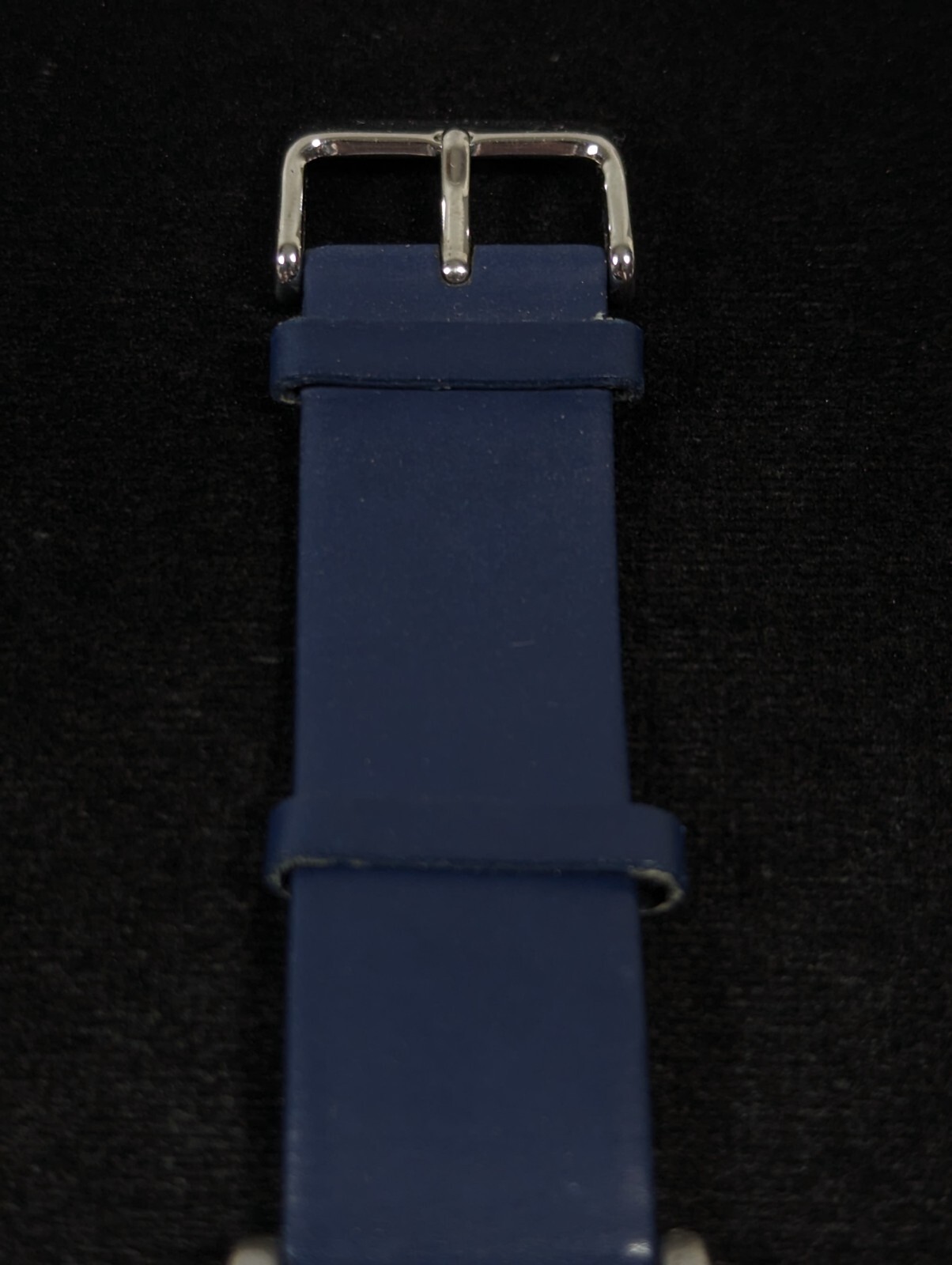 Coldwater Creek Silver Tone Dial Rectangle Case Blue Faux Leather Band Watch