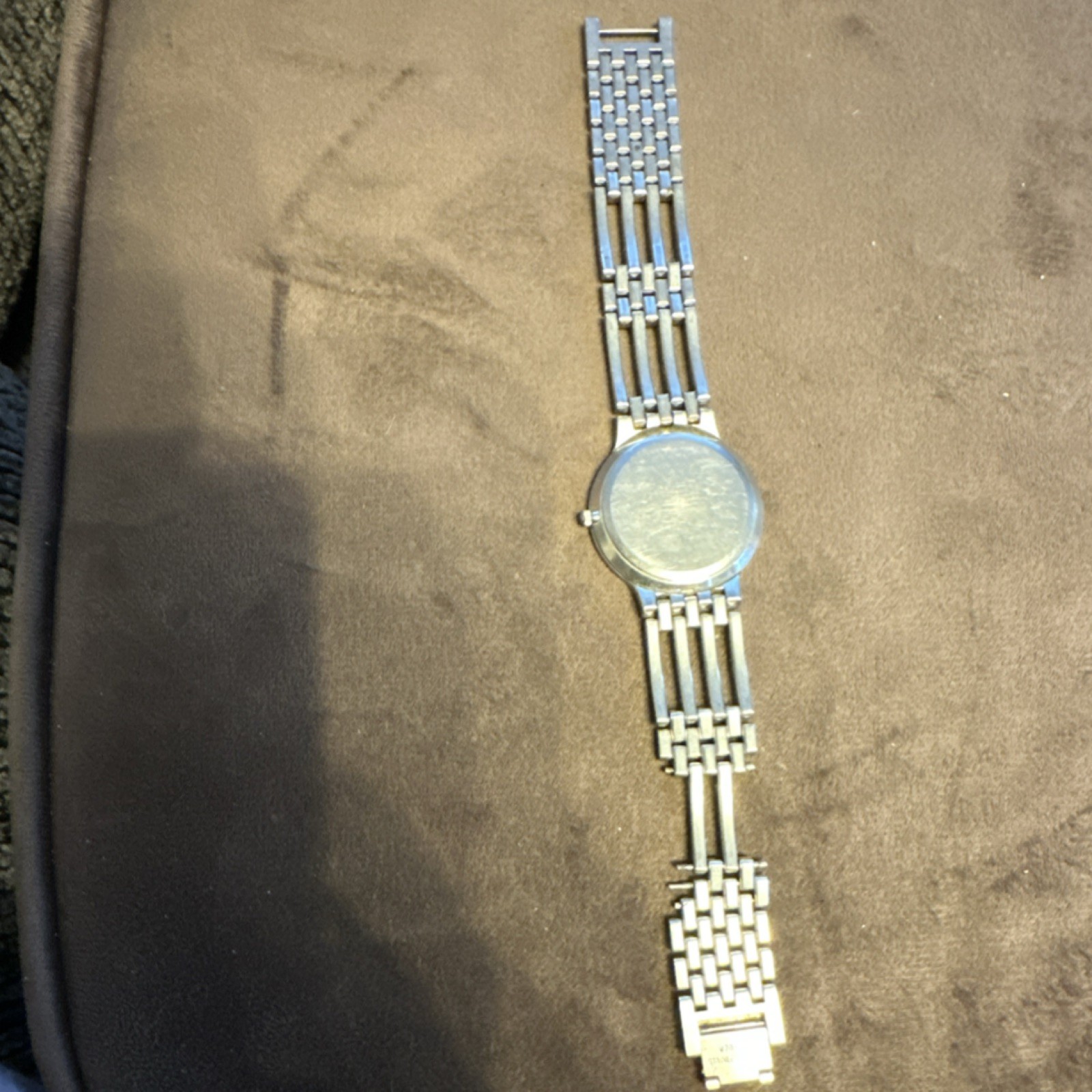 Movado Museum Classic Black Dial Two-Tone Metal Bracelet No Hour Marks Watch