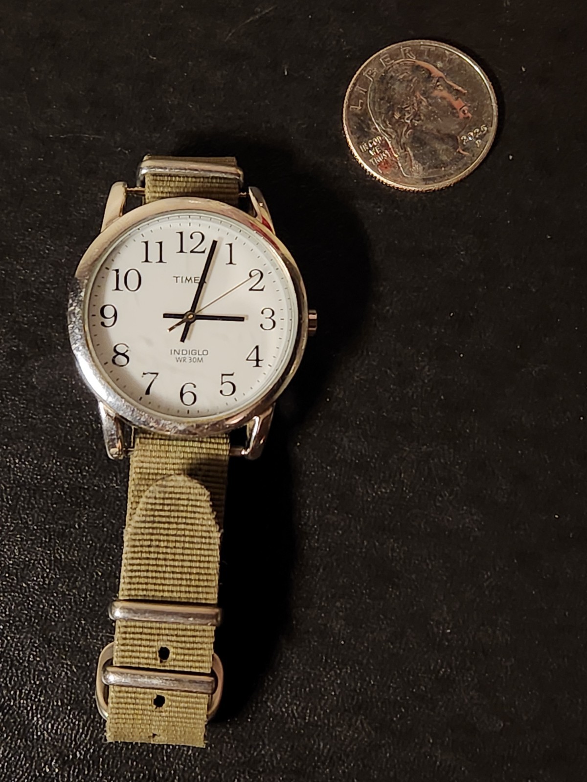 Timex Indiglo Classic Men’s 38mm Watch Classic Gift, Green Fabric Band Glows Wor