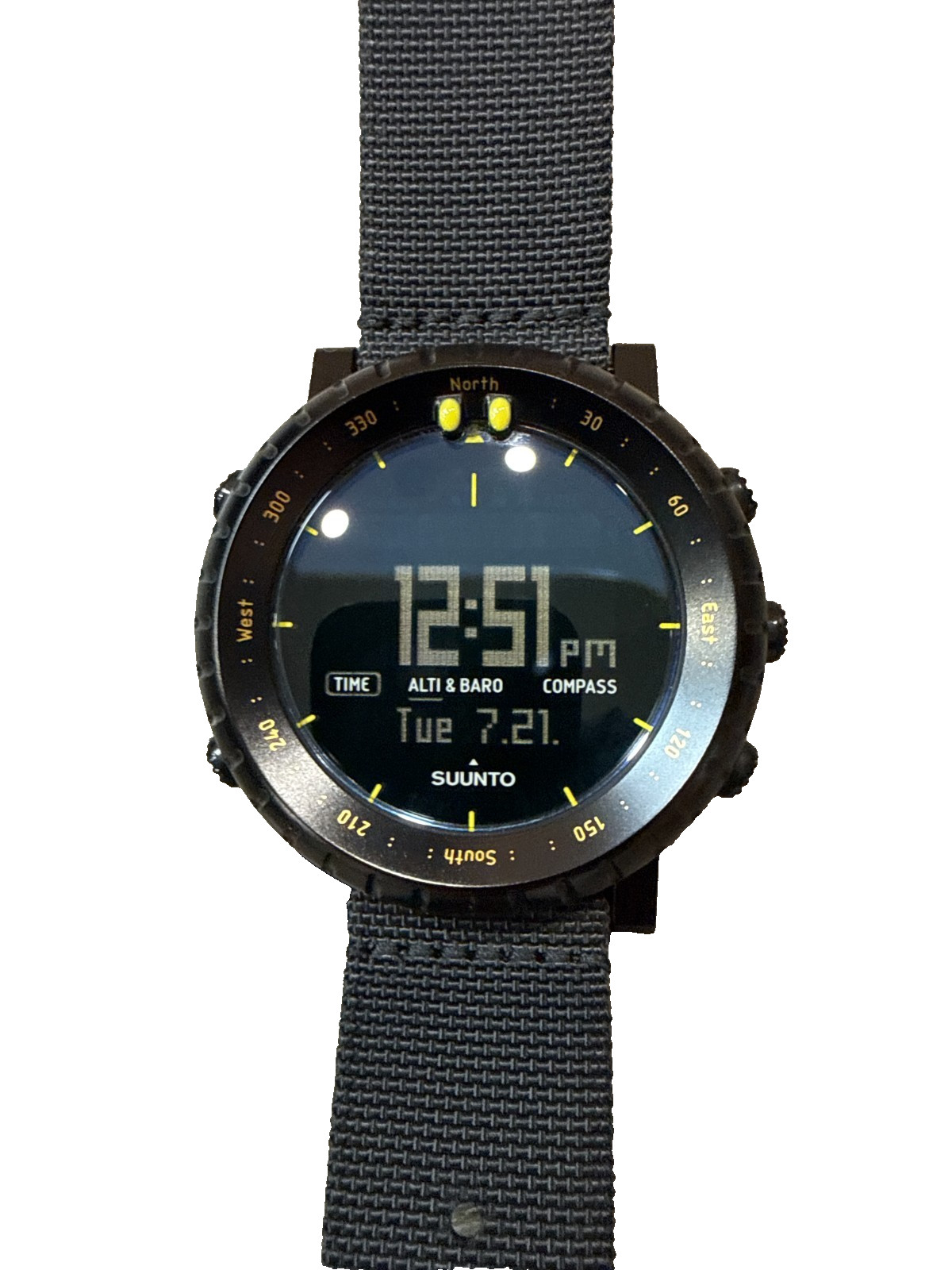 Scarce Excellent Suunto Core Black Yellow TX SS050276000 Factory Textile Strap