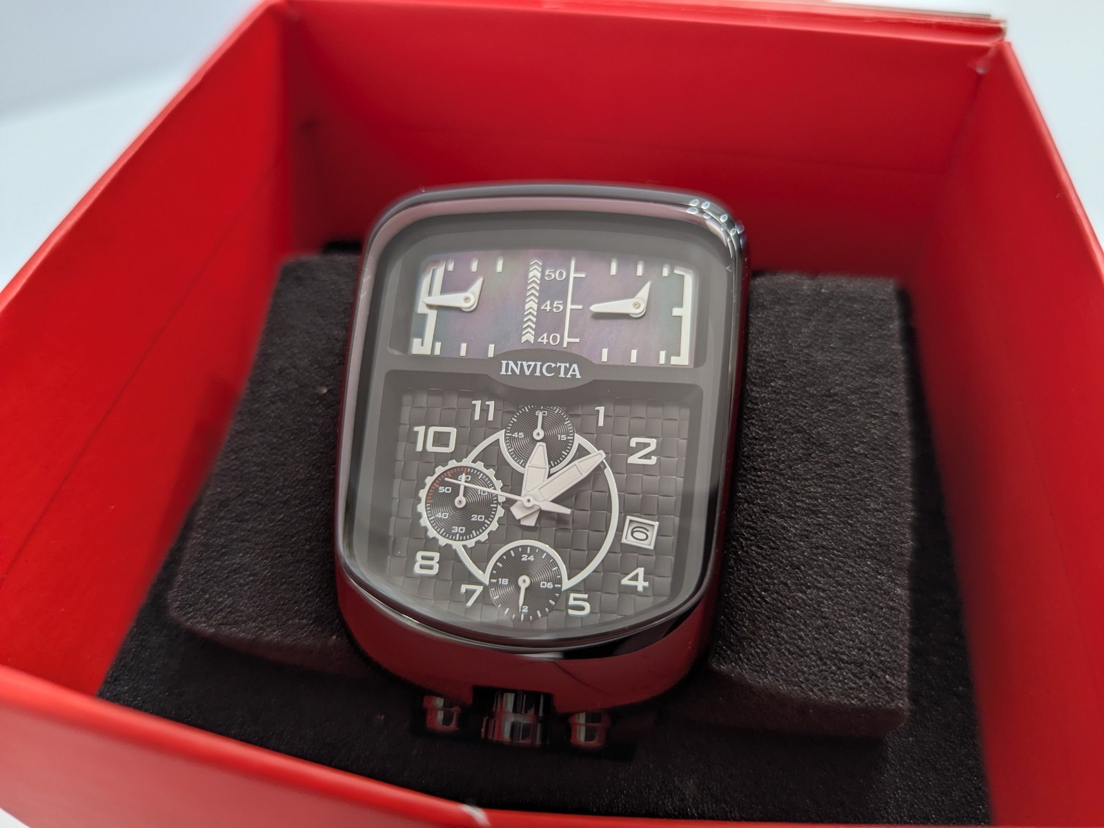 Invicta 29709 S1 Rally Bullhead Mens Swiss Chrono 3X Time Black MOP New in Box!