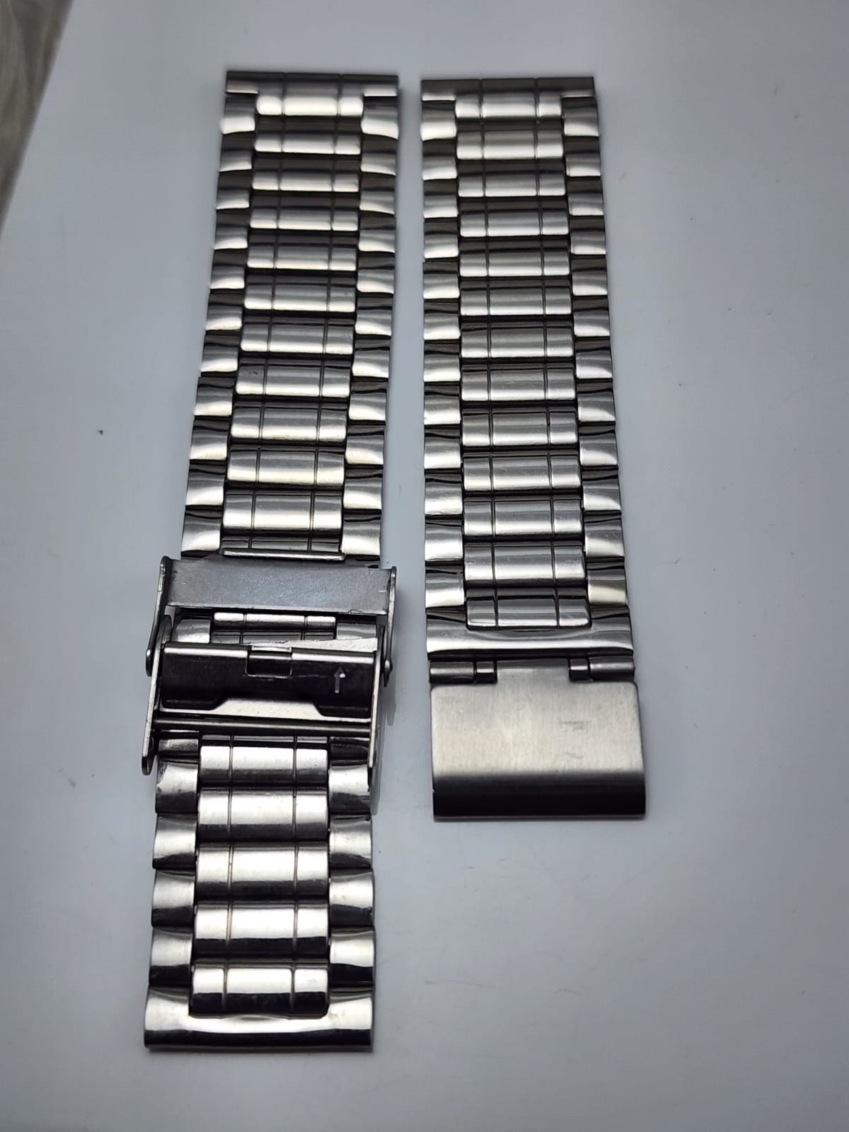 20mm Silver Stainless Steel Watch Bracelet Replacement Band with Fold Clasp