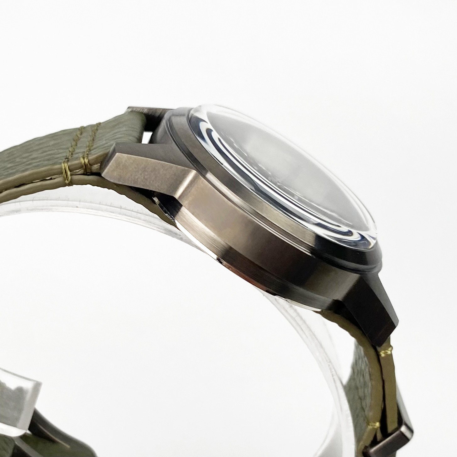 Bulova Men’s Watch 98A255 Hack Black Dial Green Leather Strap Automatic Watch