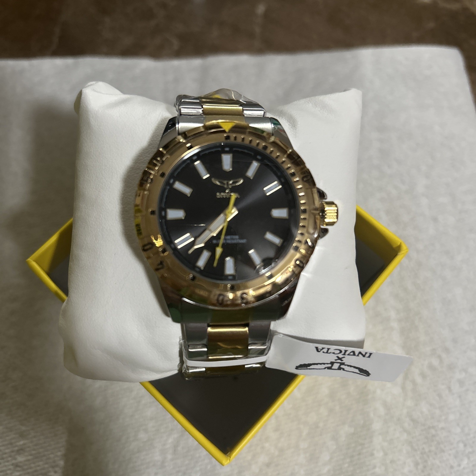 Invicta Specialty 69037 Men’s Watch 42mm Two-Tone Black Dial Quartz New In Box
