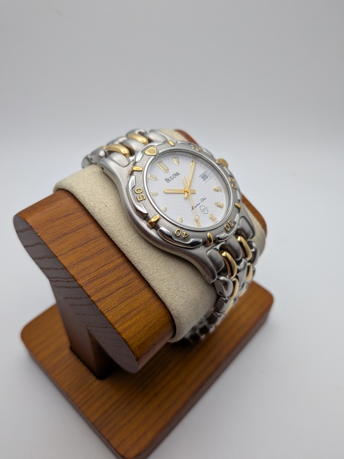 Vintage Men’s Bulova Marine Star Watch. Quartz MVMT WR 100. New Battery. Working