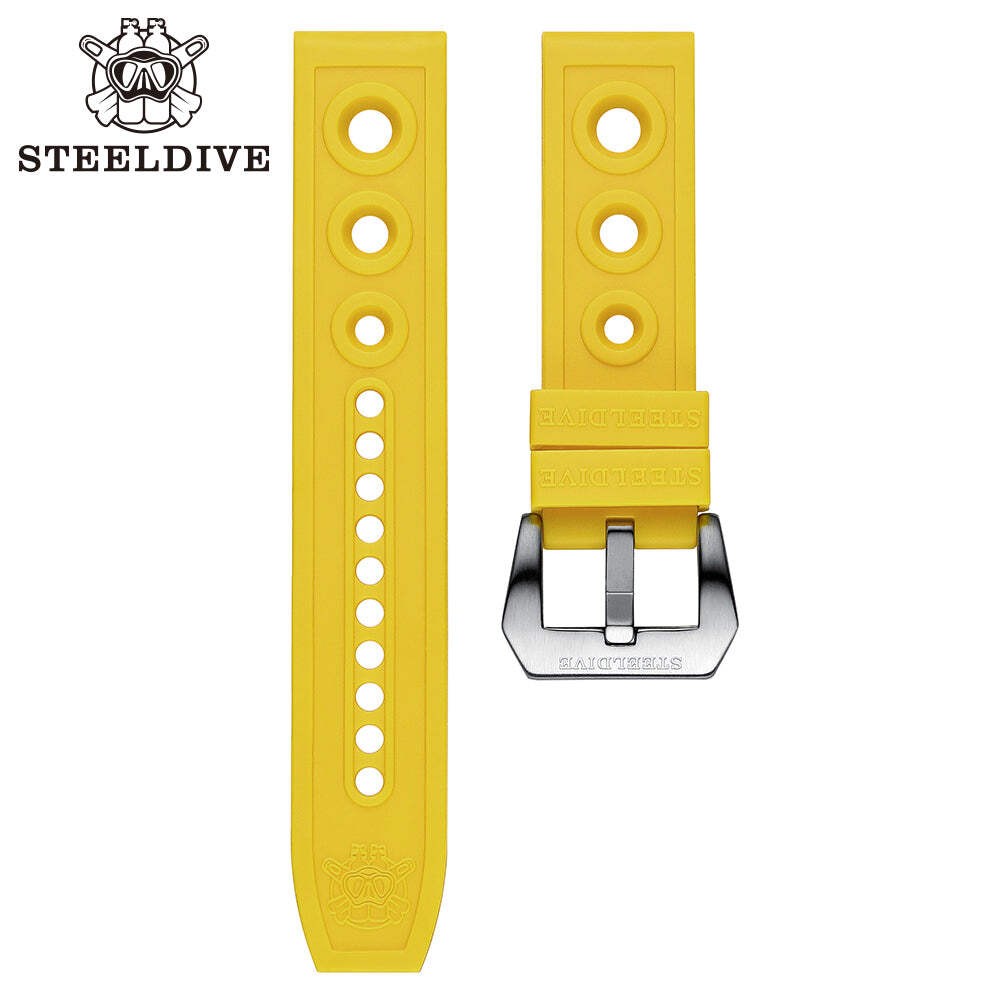 STEELDIVE SD2201 — Rubber Material 20MM 22MM Replacement Strap Only