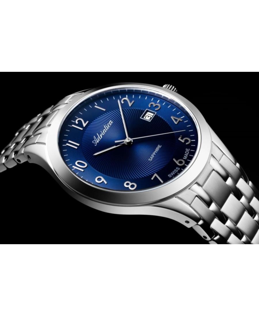 ADRIATICA Men Analog Quartz Casual Watch Classic Dress Blue Dial Waterproof Roun