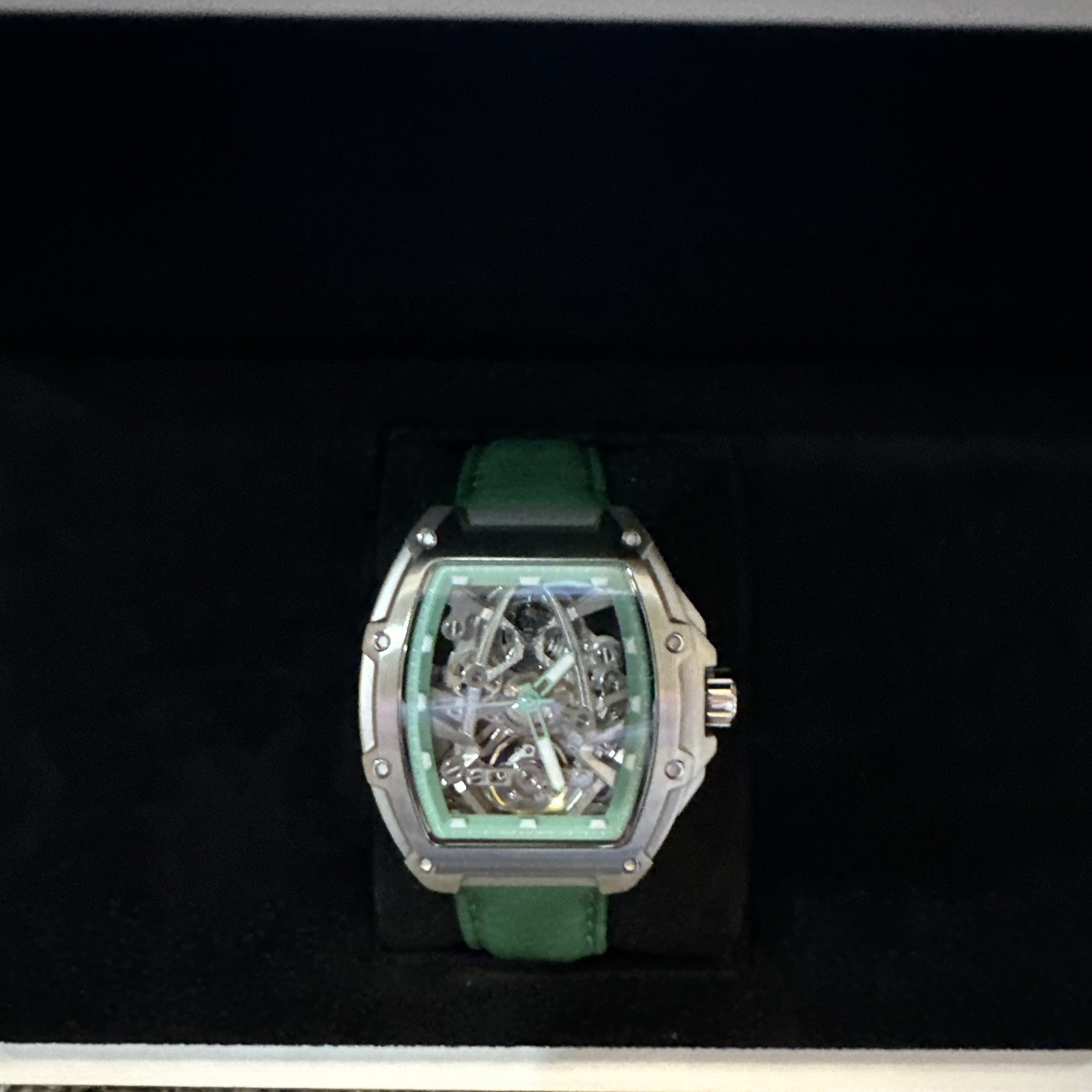 Constantin Weisz Spider Skeleton Watch Green Leather Band Limited Ed Germany