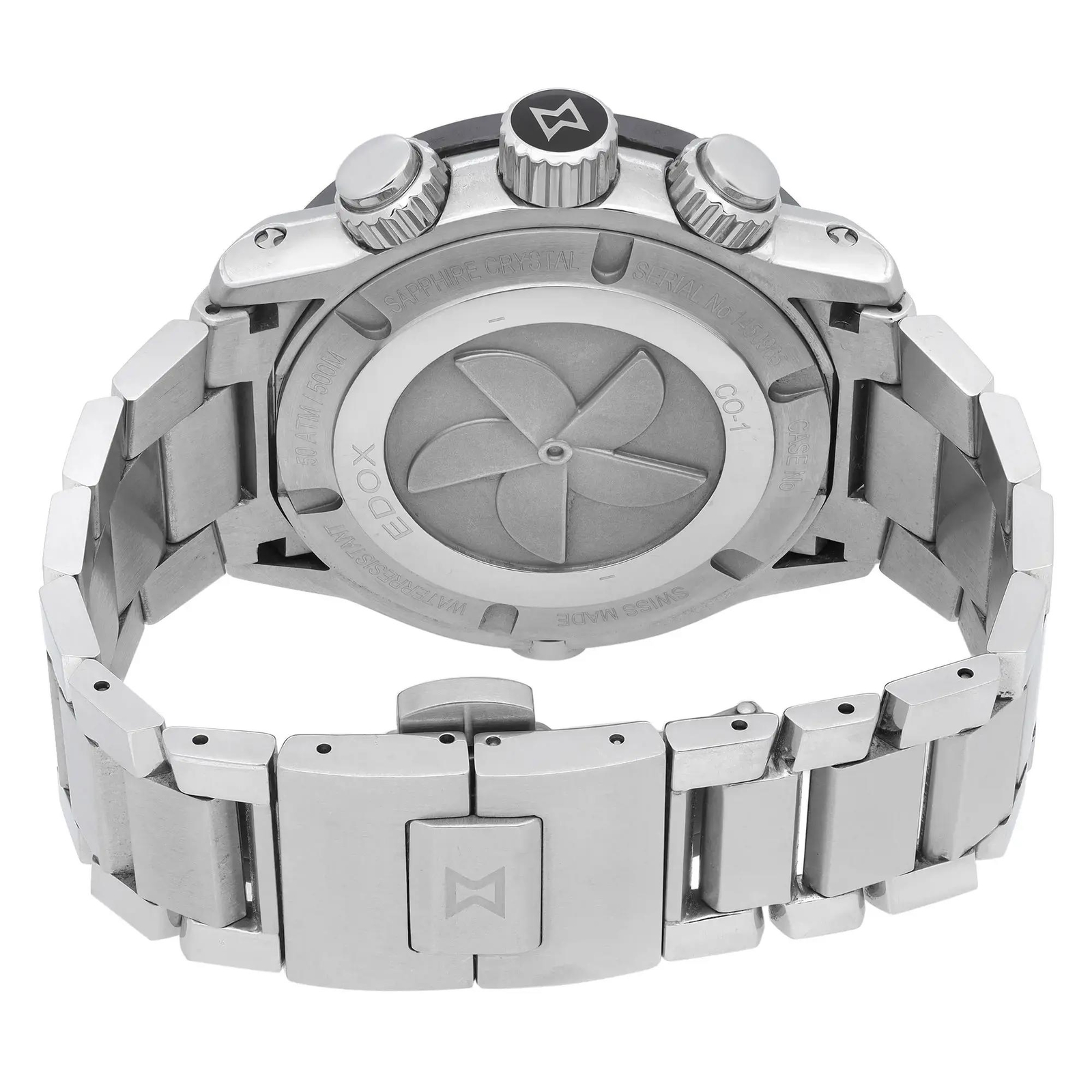Edox Chronoffshore-1 Chronograph Steel Black Dial Quartz Men Watch 10221 3M NIN