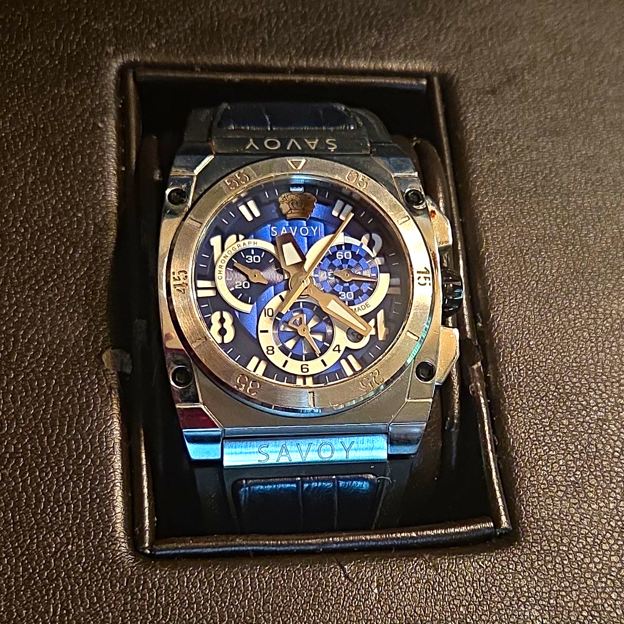 Savoy Midway 44mm Steel Chronograph Blue Dial Men’s Quartz Watch B1201C.03A.RB27