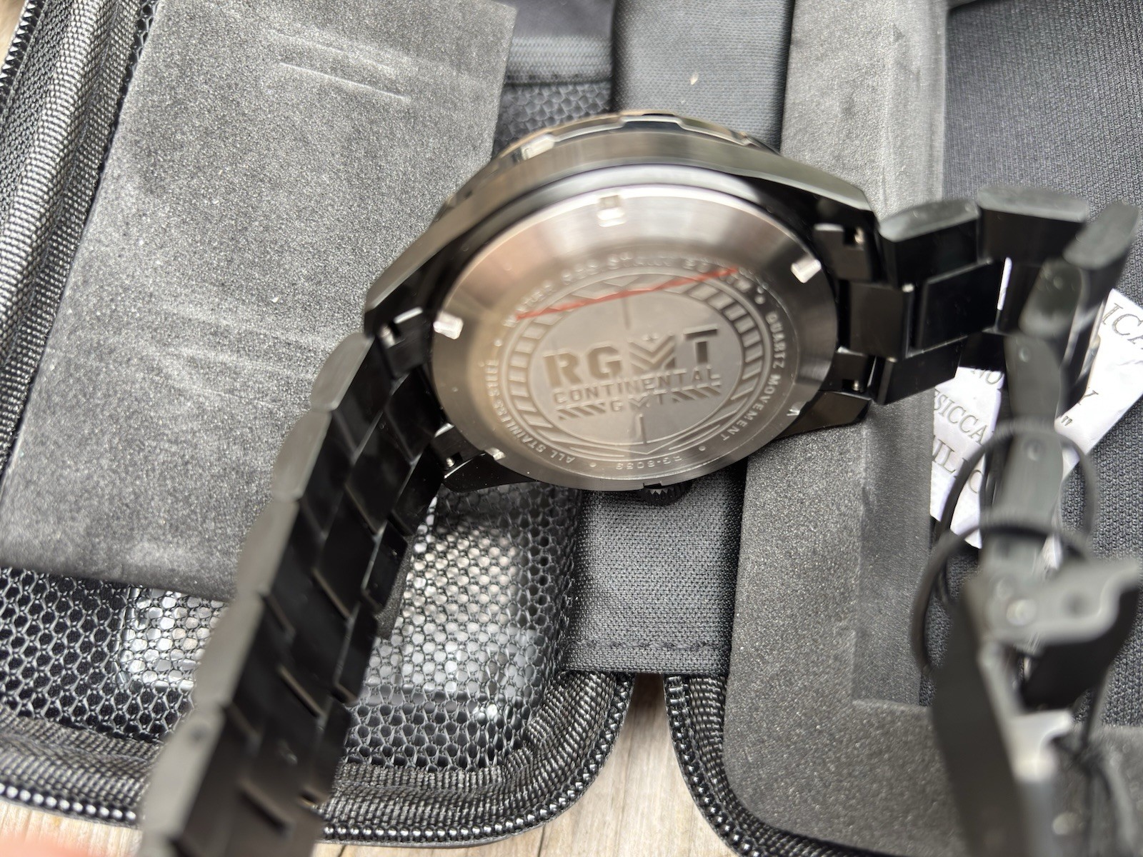 RGMT Continental GMT – Stealth Black. Swiss GMT Movement. free display stand
