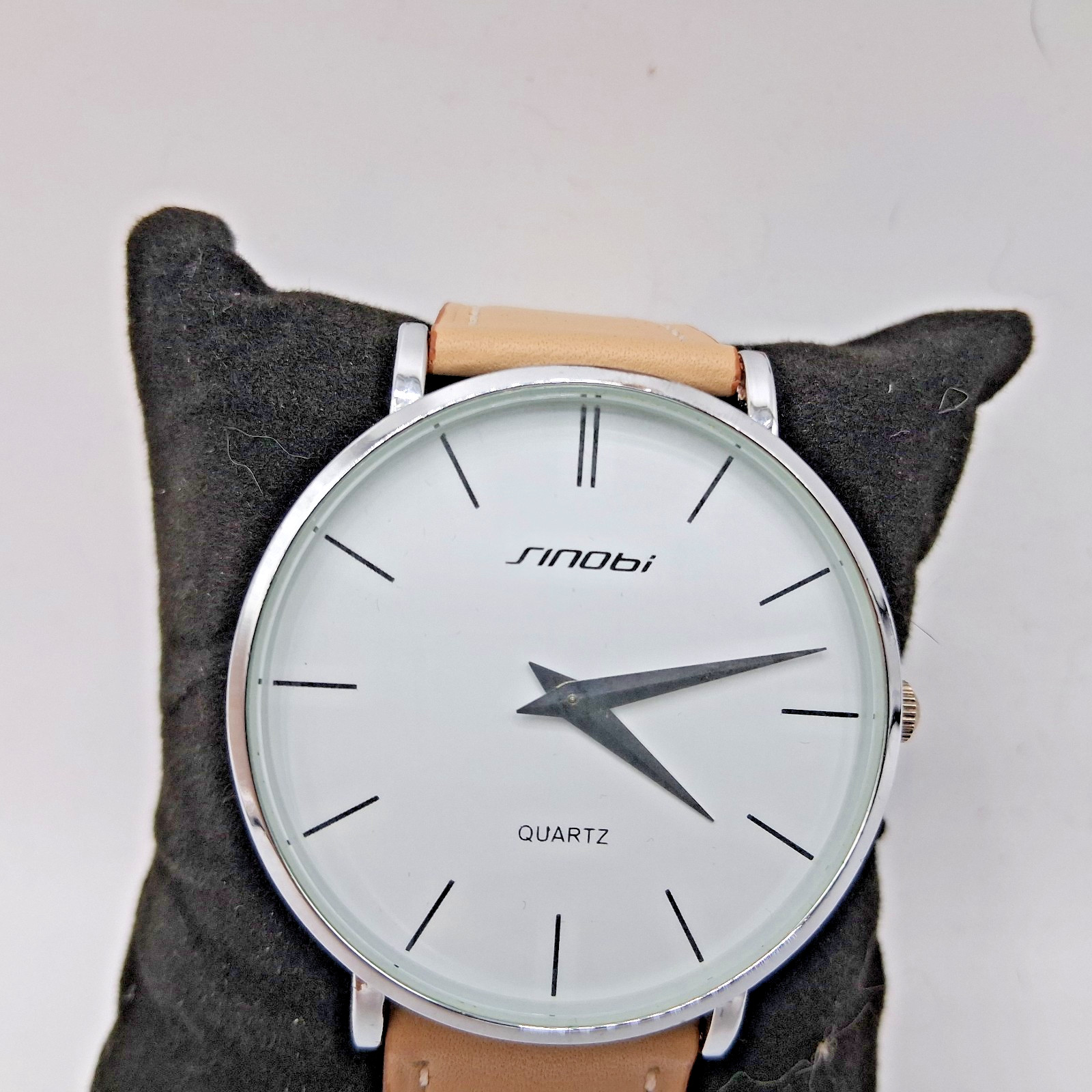 Sinobi Quartz ,Analog ,Watch Light Brown Band. (Men, or Women, or Unsex, )