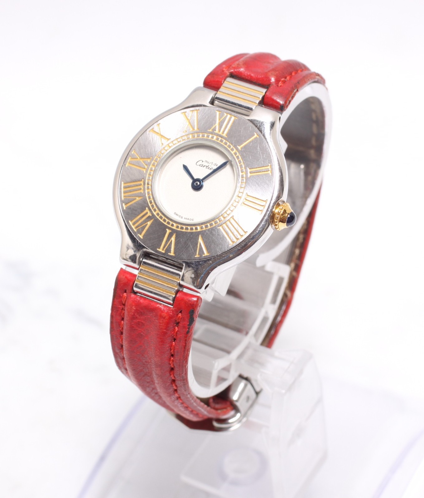 Vintage *EXC+5 w/ Box* Cartier Must de 21 28mm Women’s Quartz Watch From JAPAN