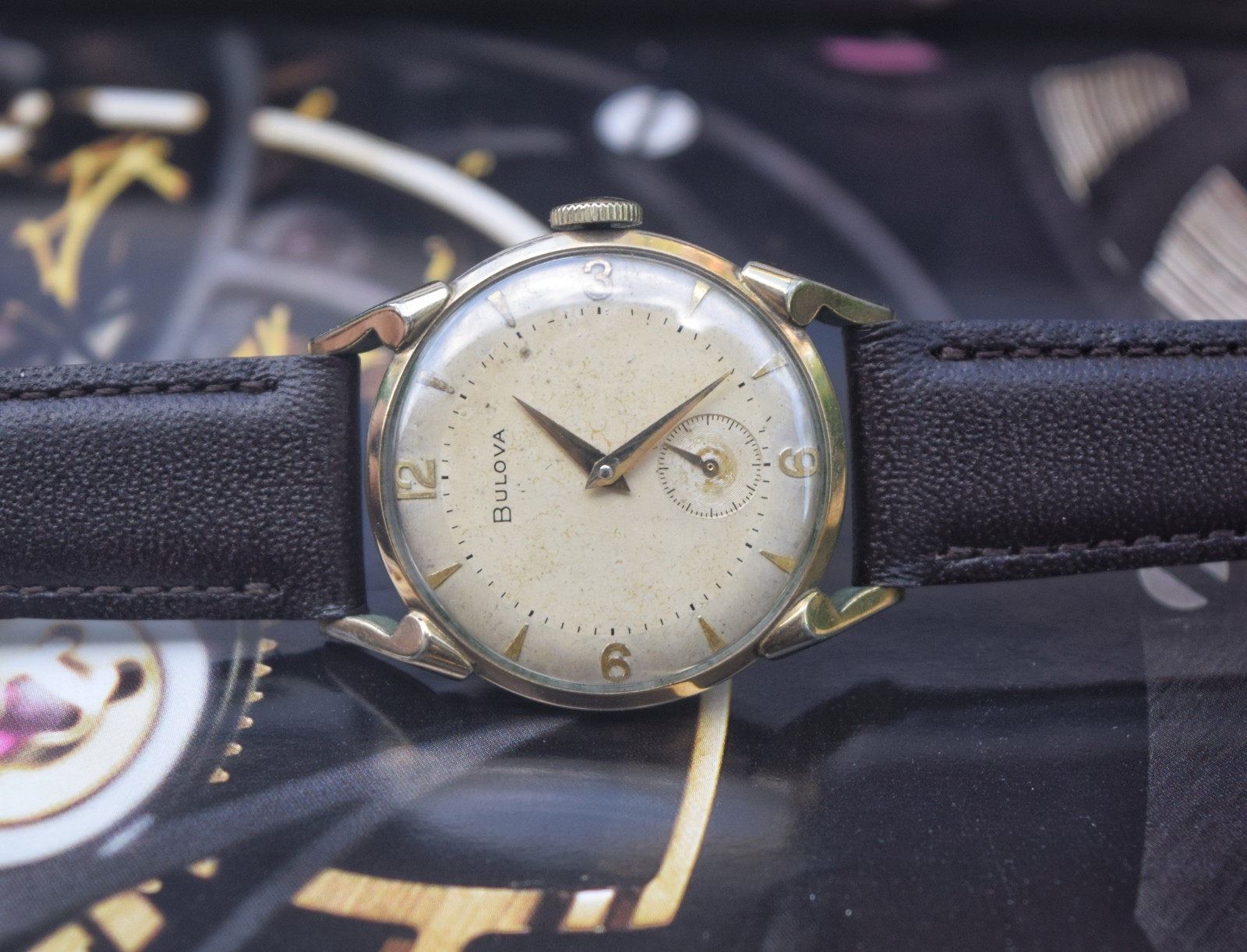 Vintage Bulova Watch 1950s Hand Winding Women Wristwatch, Small Seconds Subdial