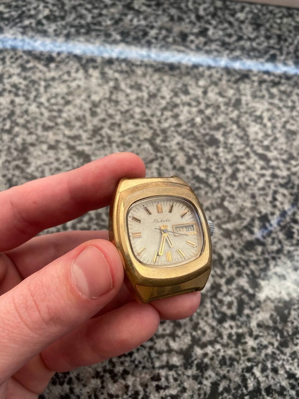 Vinrage Raketa Watch USSR Soviet mechanical Wristwach Rare Gold Plated AU-10