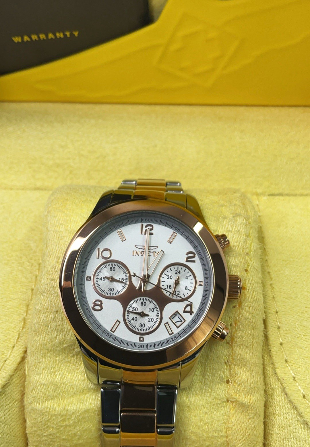 Invicta Angel Women’s Quartz Chronograph Date Two-Tone Bracelet White Dial