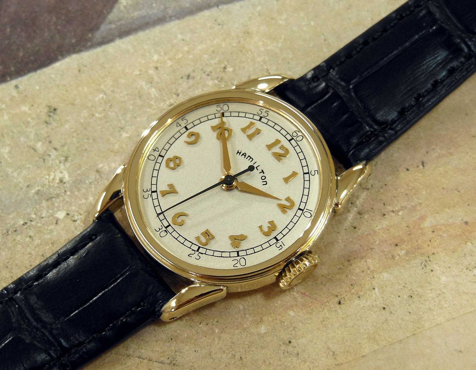 1946 Vintage HAMILTON SECOMETER, Stunning SILVER Dial, Serviced, 1 Year warranty