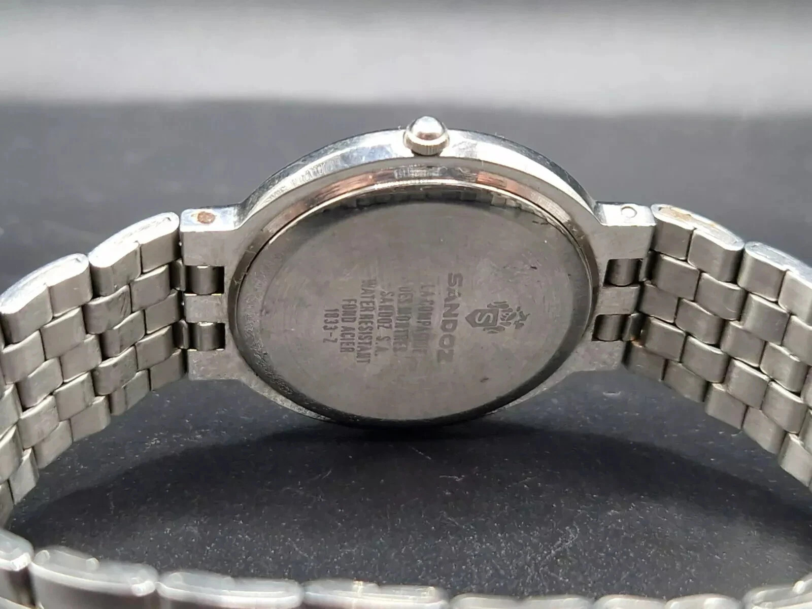 SANDOZ Mens Quartz Watch Mens 32mm 1183-Z Swiss Calibre, Stainless Steel, Date