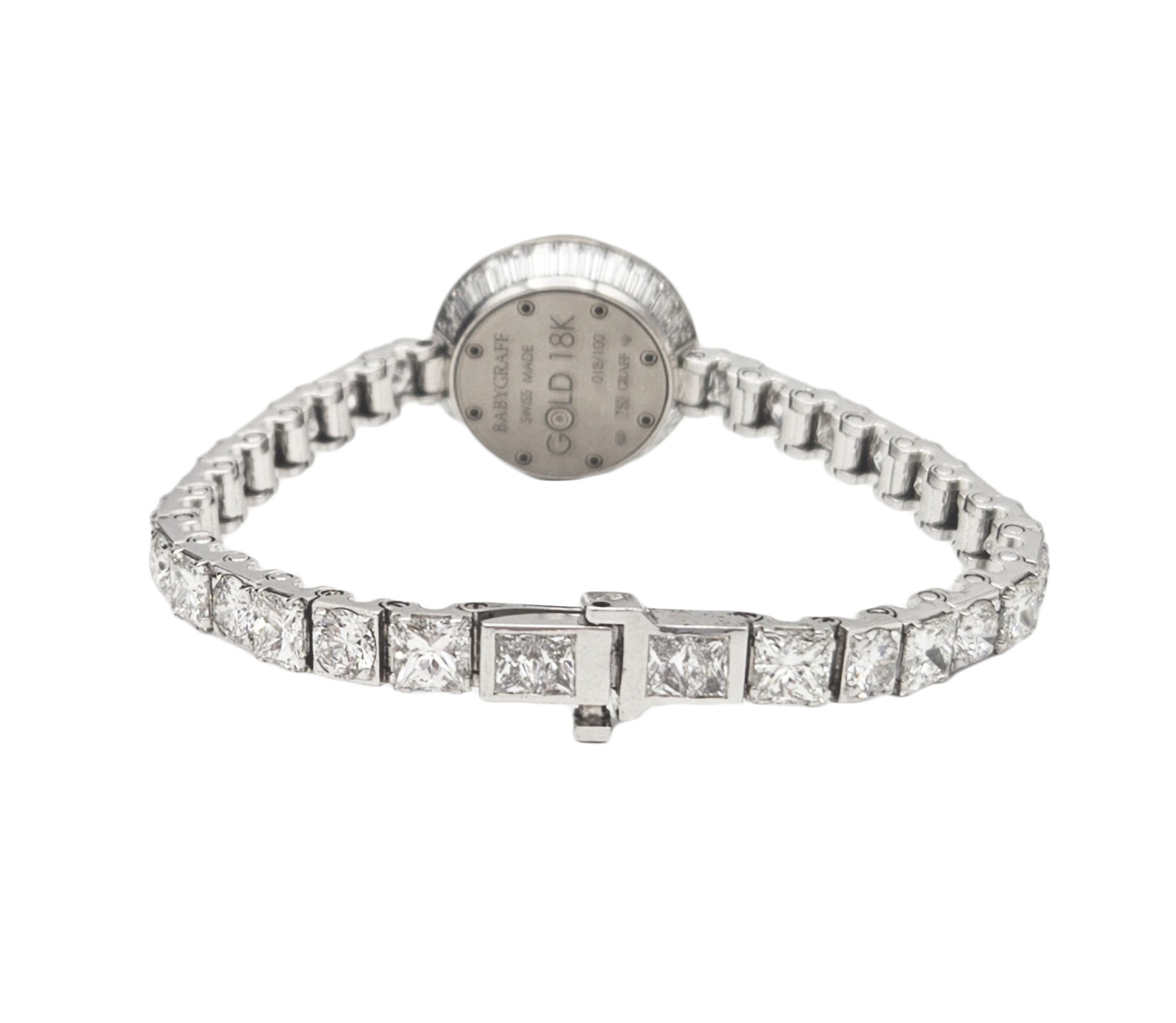 Graff 18K White Gold Diamond & Emerald “Baby Graff” Watch