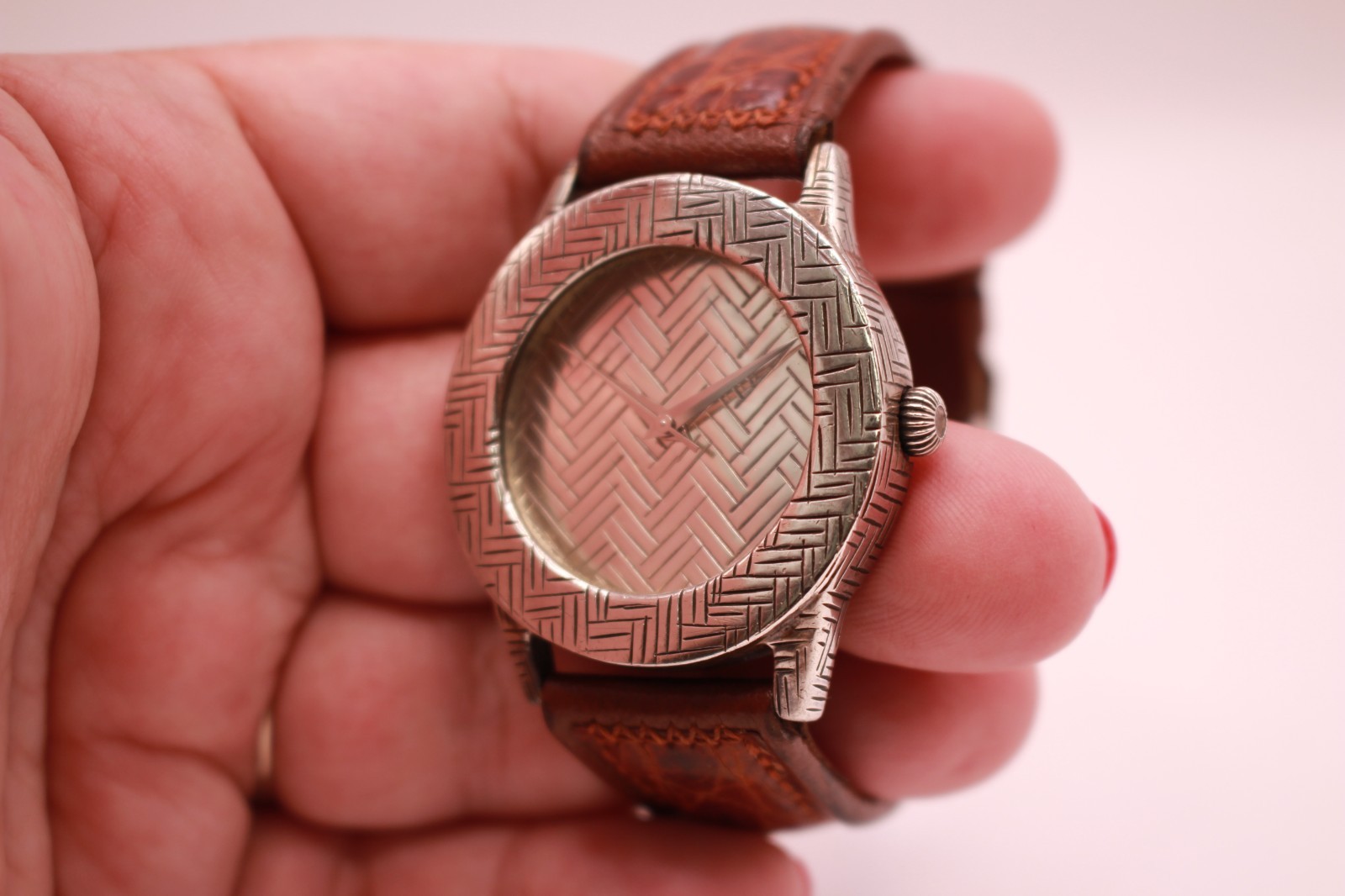 John Hardy Sterling Silver 925 Woven Bedeg Model 4874 Round Quartz Watch