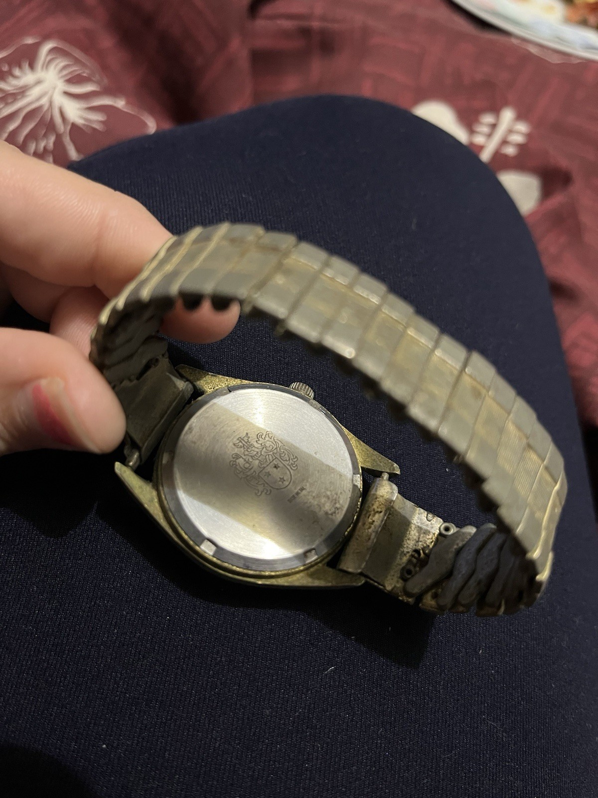 Pierre Jacquard 17J Automatic Day-Date 35mm Gold Dial/Case Silver Expansion