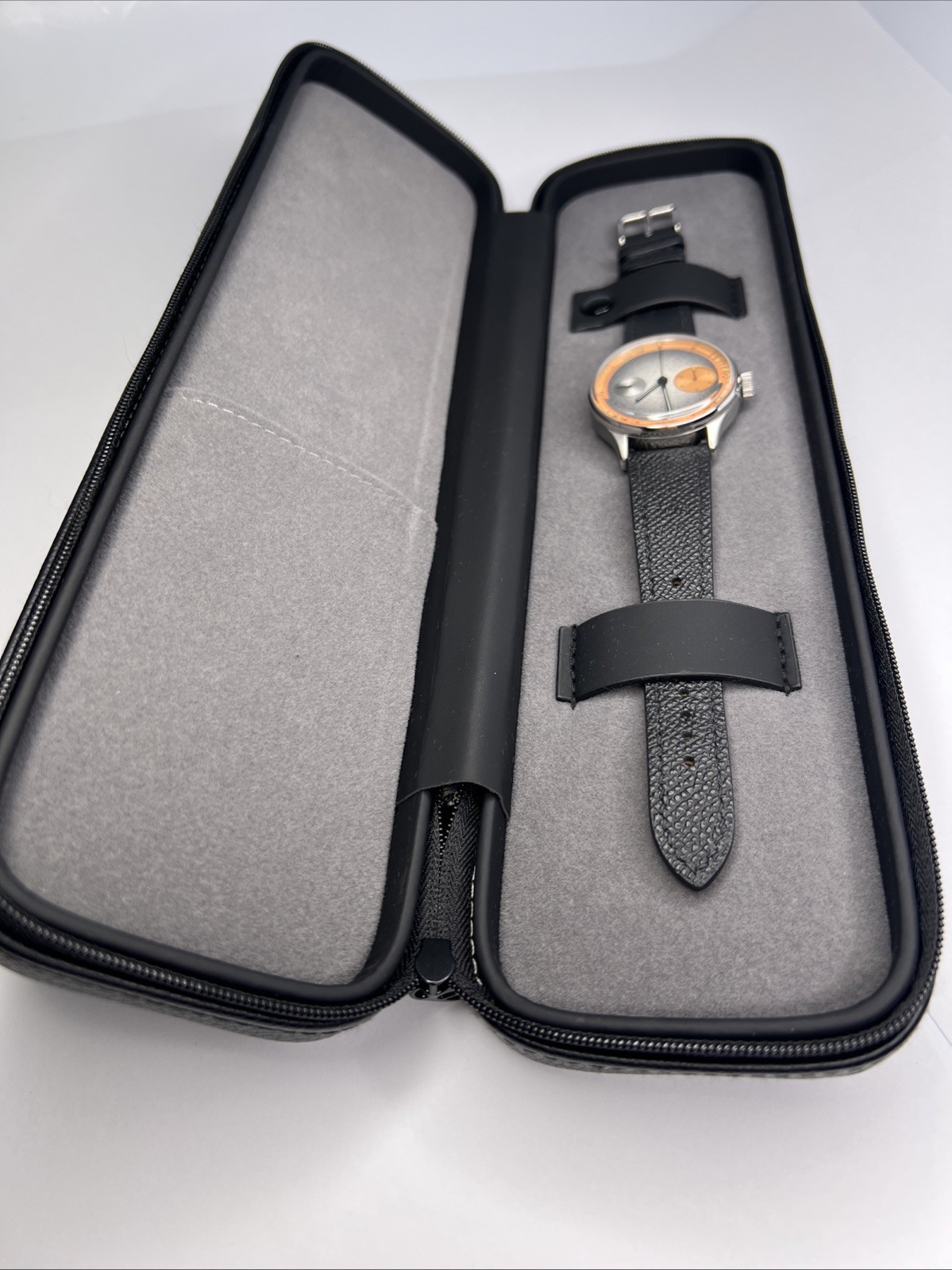 Studio Underdog Salmon Smoked LE Chronograph 38.5mm Steel Watch w/ Box & Papers
