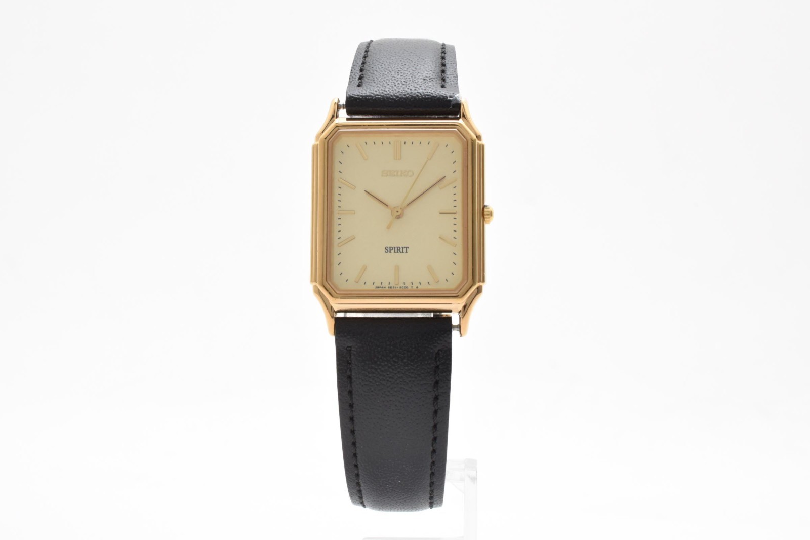 Vintage SEIKO SPIRIT 5E31-5B60 Gold Dial Square Quartz Men’s Watch JAPAN
