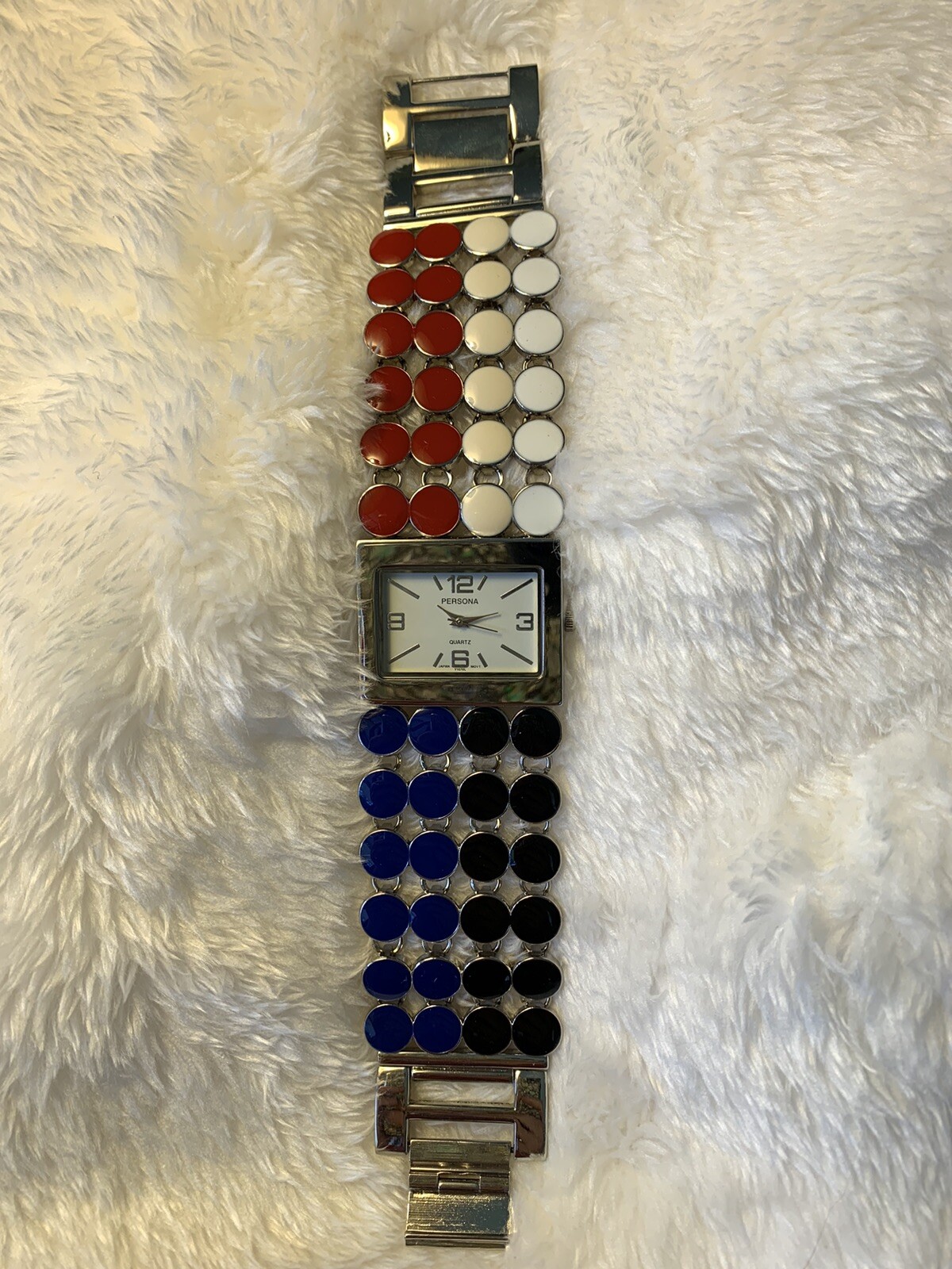 NEW Persona Women Wrist Silver/Red/White/Black/Blue Tone Quartz Analog Watch