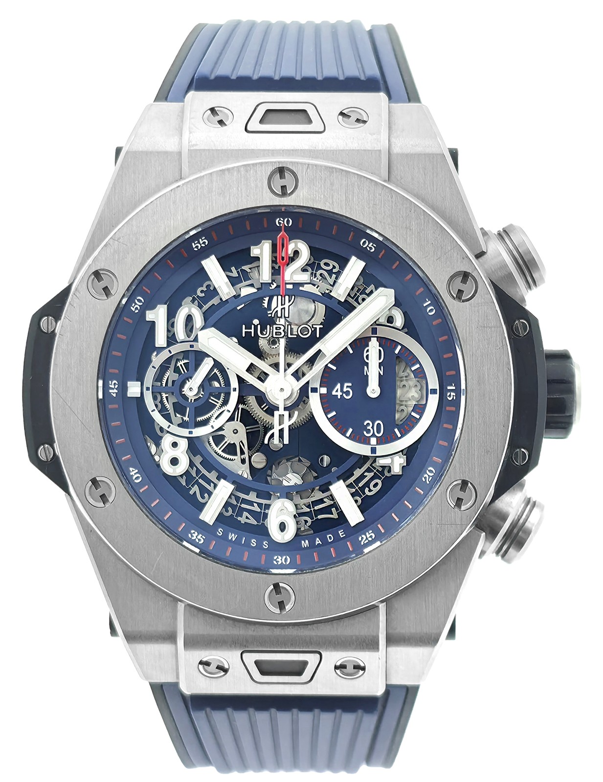Hublot Big Bang Unico 411.NX.5179.RX Blue Dial Chronograph 45MM Men’s Box Papers