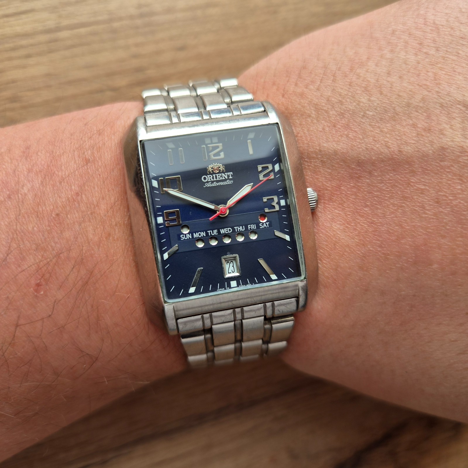 Orient square President watch, day date orient Automatic black Watch, classic