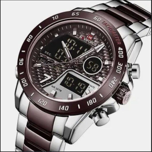 Naviforce Luxury Brand Men Steel Wrist Watch Military Digital Sport.