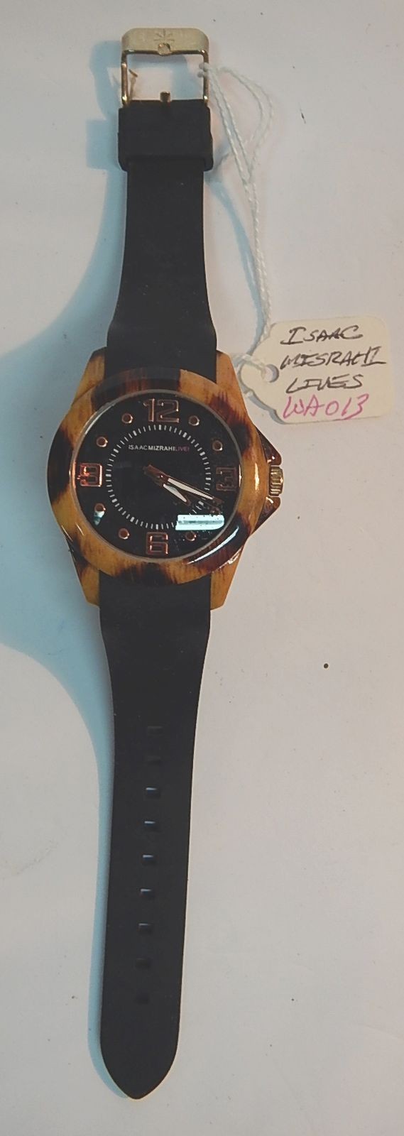 Isaac Mizrahi Live Animal Print Black Silicone? Band Working WA013