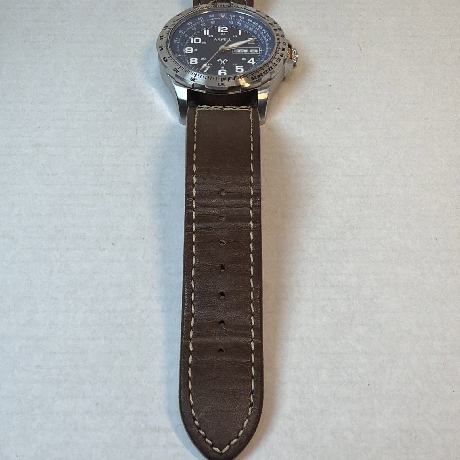 Axwell Blazer Leather Strap Watch – Brown/Navy + Additional Blue Leather Strap!!