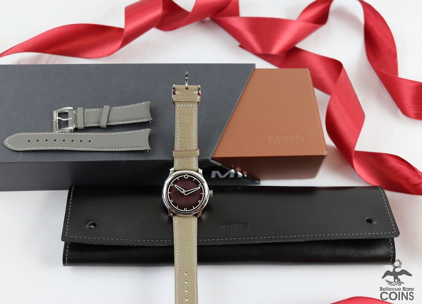 MING’s 17.09 Automatic Burgundy Dial Calibre 330 Handmade Strap Men’s Watch