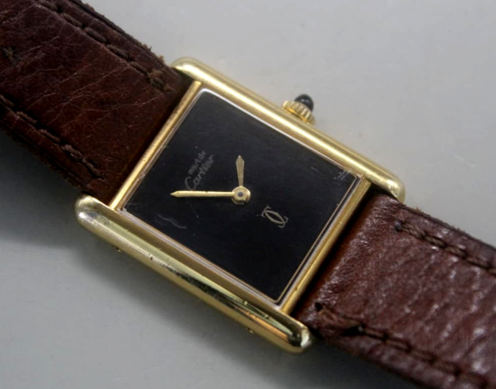 Must de Cartier Tank Men/Unisex 23 mm – Manual wind watch Gold plated 925 silver