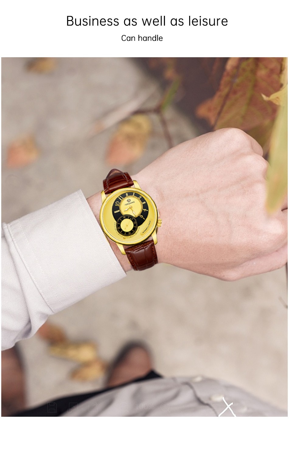 Forsining Mechanical Automatic Luxury Men’s Watch 3ATM Leather Strap