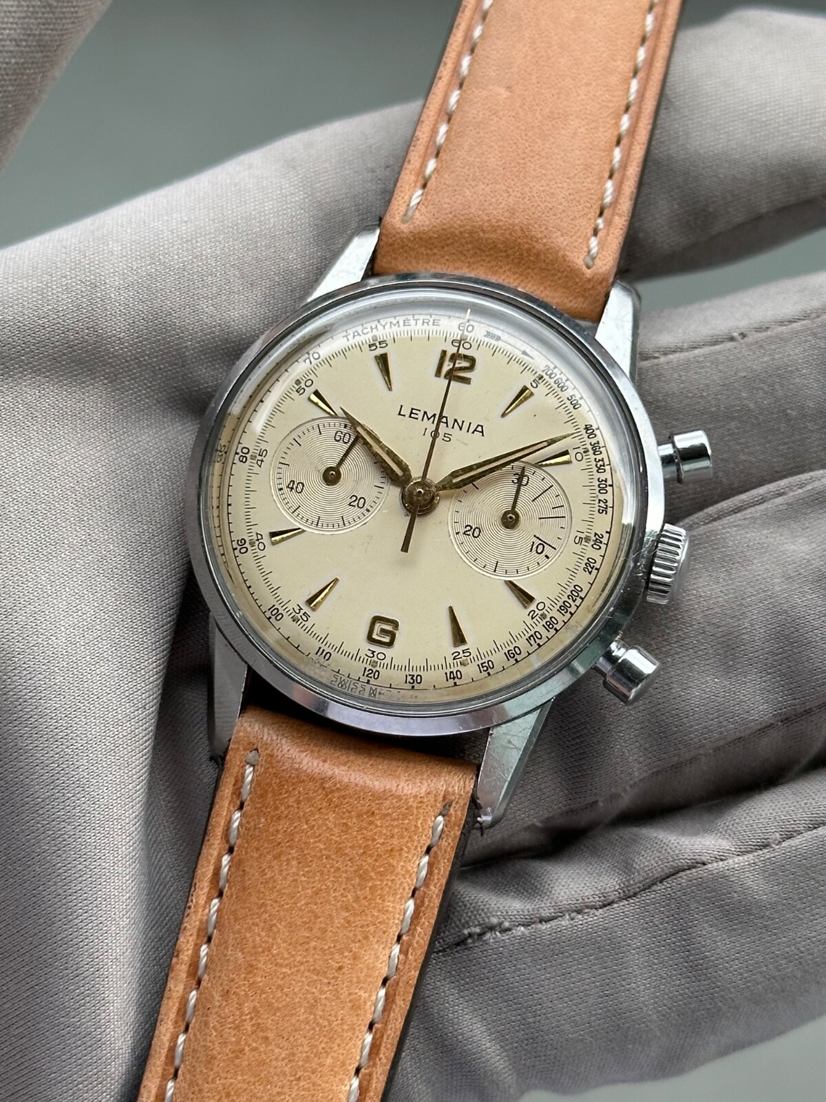 Vintage Lemania 105 Chronograph Caliber 1277 34.5mm Ref. 806-2 *SERVICED*