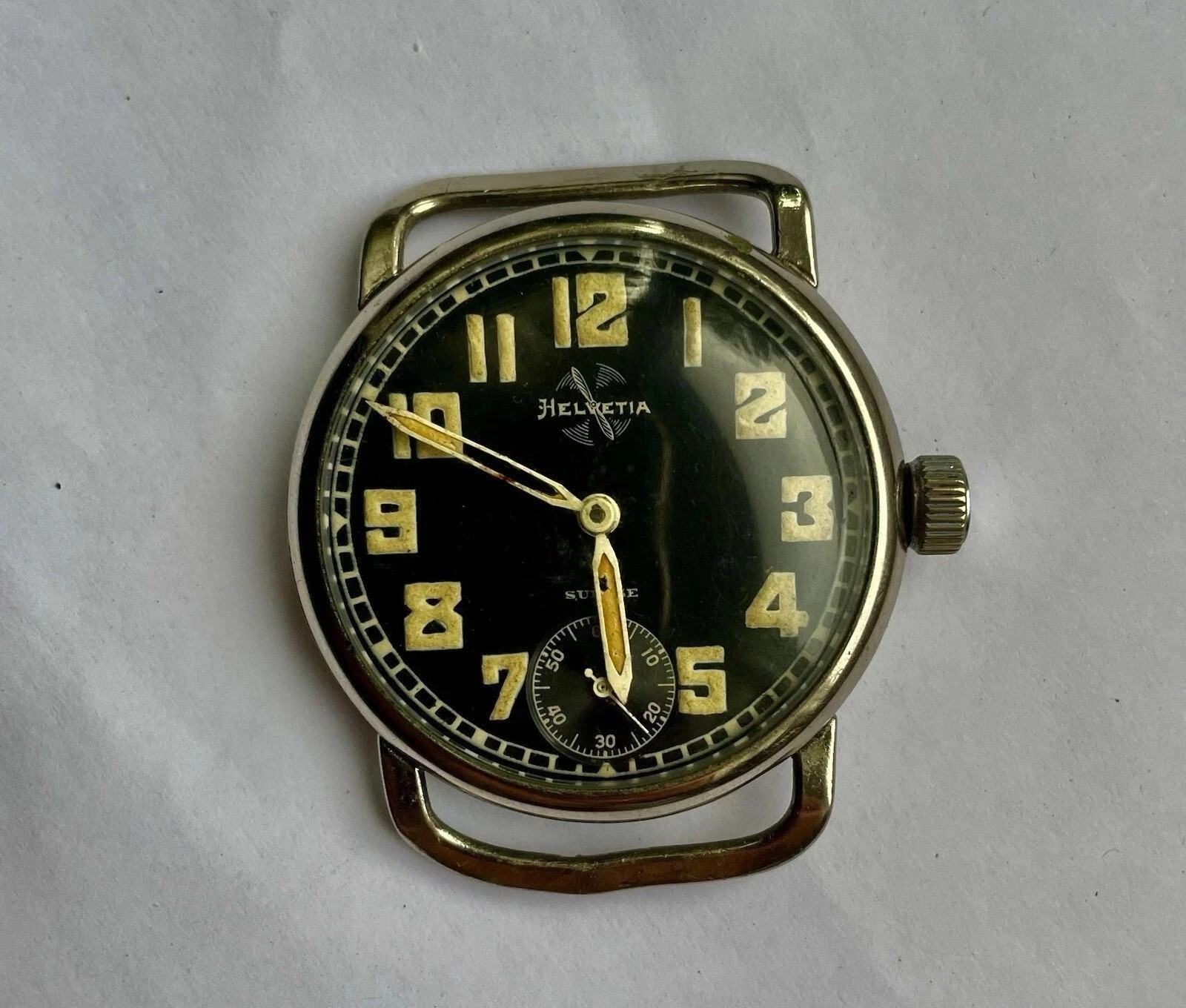 HELVETIA Flieger Jumbo 41mm German Luftwaffe Watch WWII Pilot 1939 Ref 7010