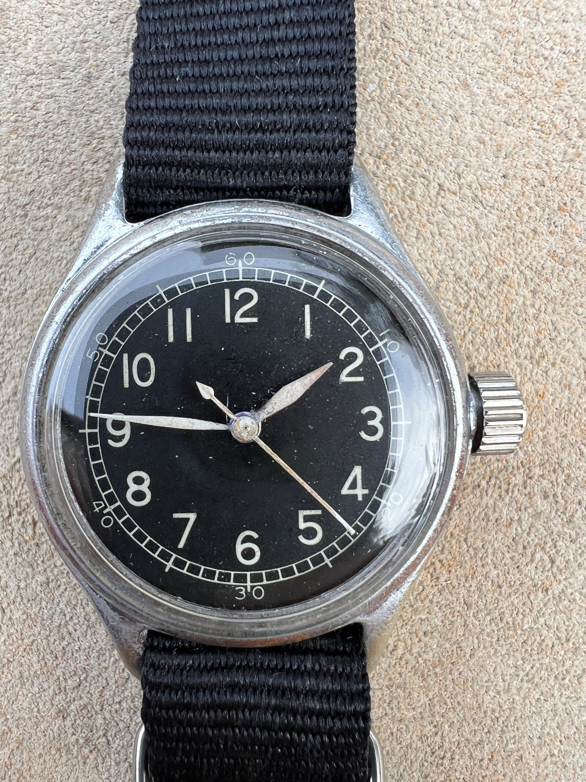 Vintage Bulova A-11 military watch WW2 10AKCH gilt black Hacks Serviced Works