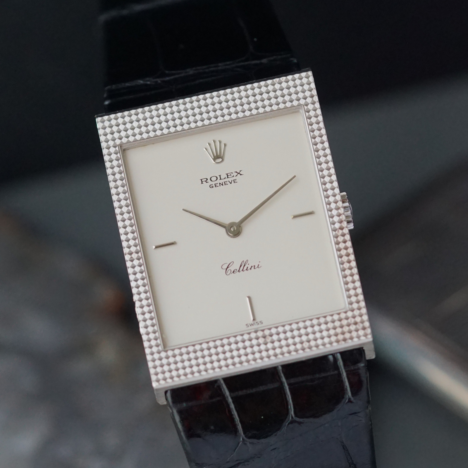 Rolex Cellini Ref. 4127 Hobnail 18k White Gold Manual Wind 1995