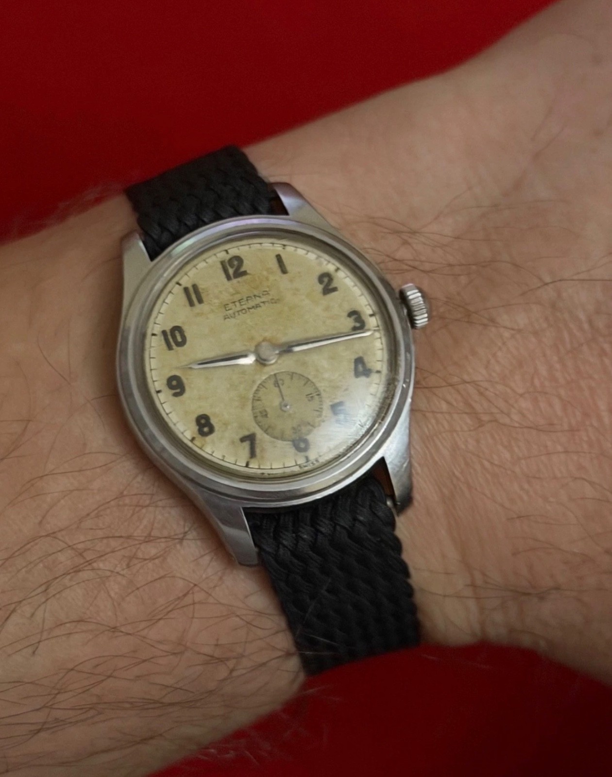 Vintage WW2 ETERNA Automatic Bumper Military Men’s Watch Cal 835 32 mm