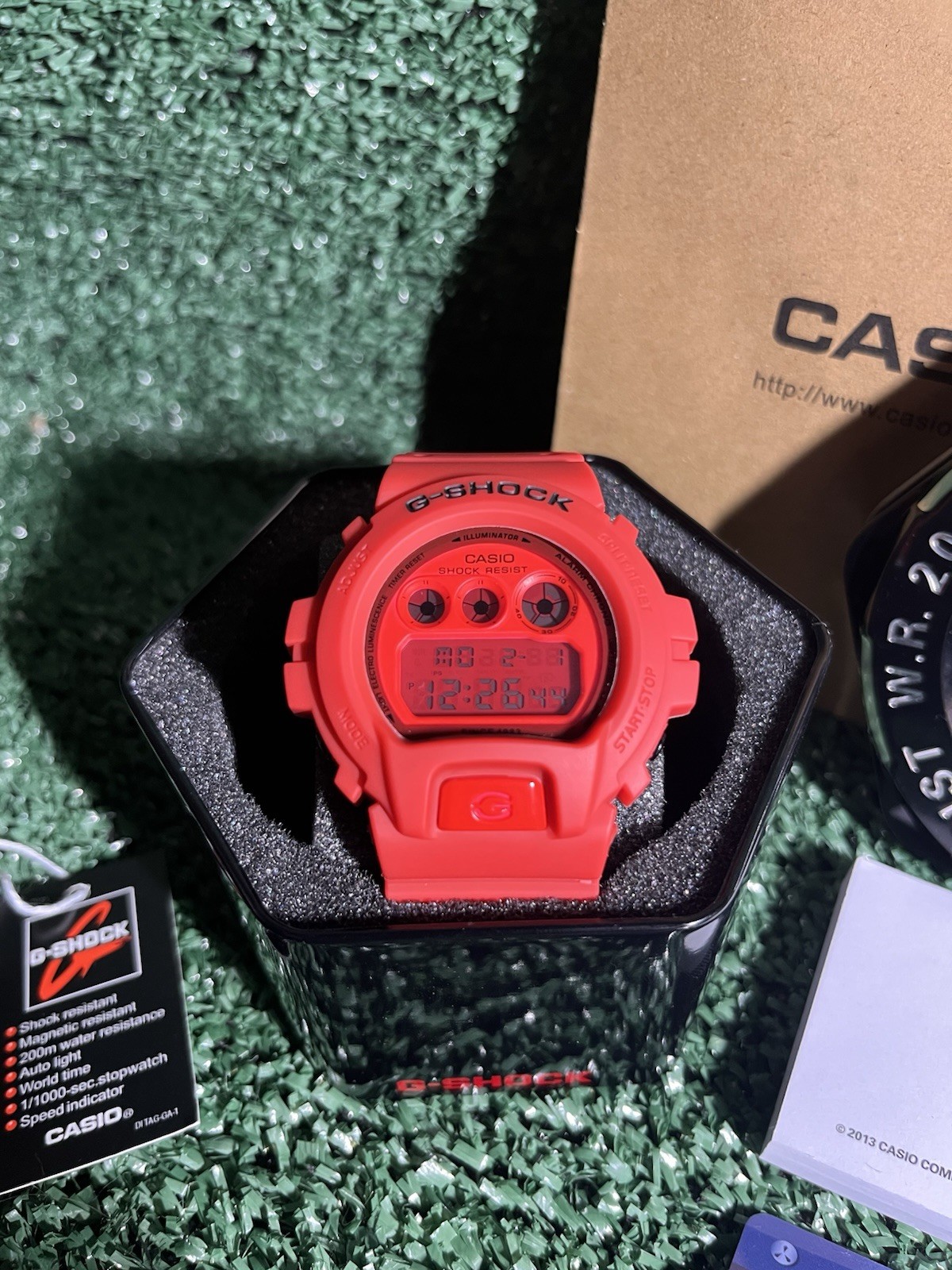 Casio G-SHOCK Red Digital Quartz 200m Shock-Resistant Watch w/ Box Papers