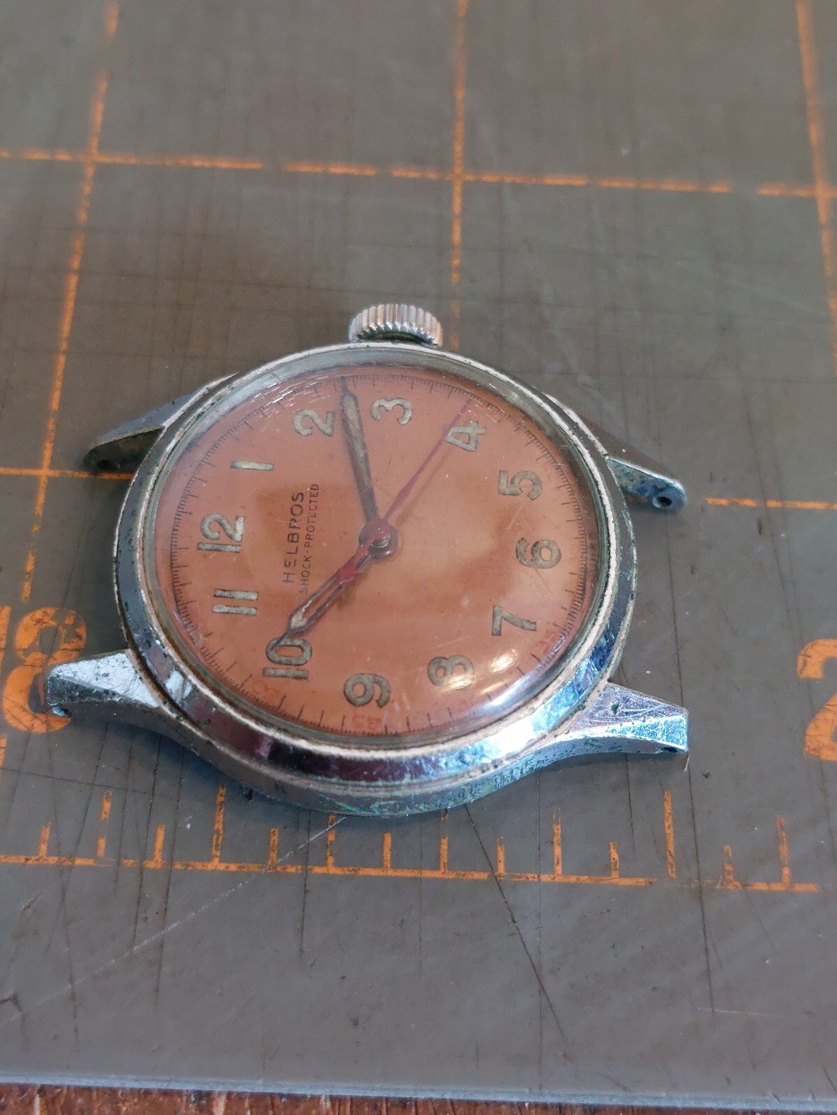 Vintage Helbros Military Watch Shock Protected Waterproof Warranted Semi Works