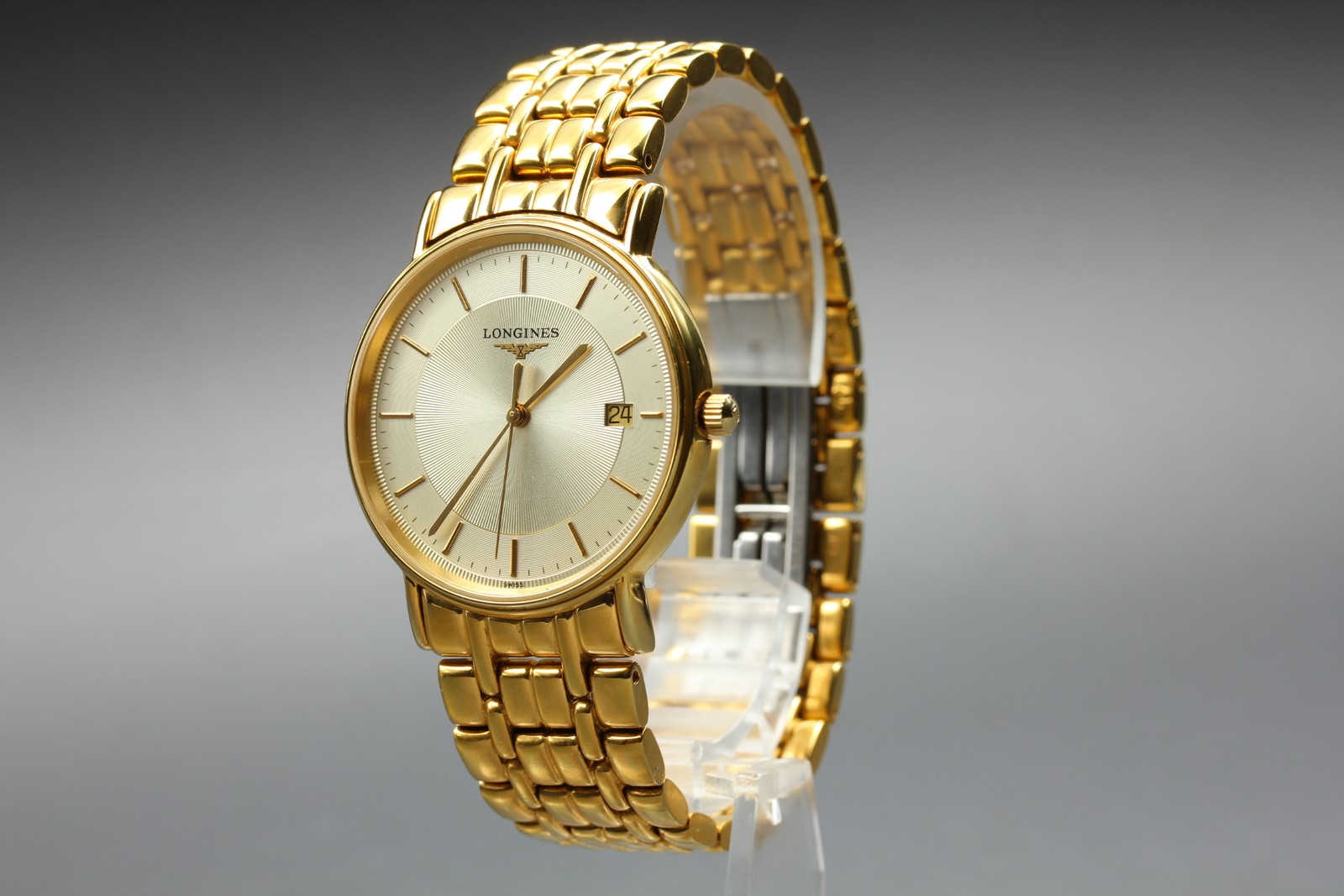 LONGINES Grand Classic Vintage Men’s Watch Quartz Date L4.720.2 33mm Near Mint