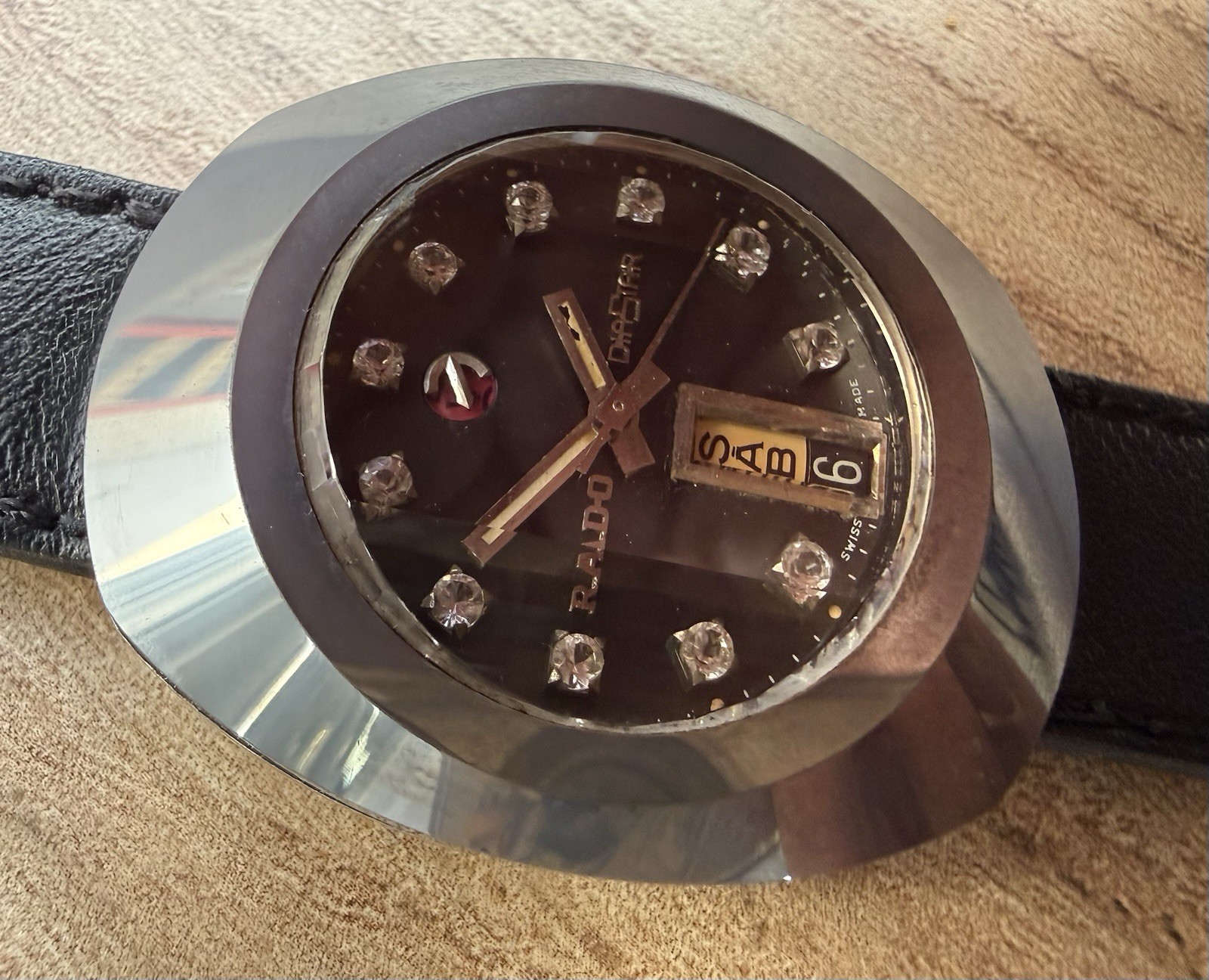 Rado DiaStar 1960s Automatic Tungsten Carbide Faceted Crystal Gem Dial