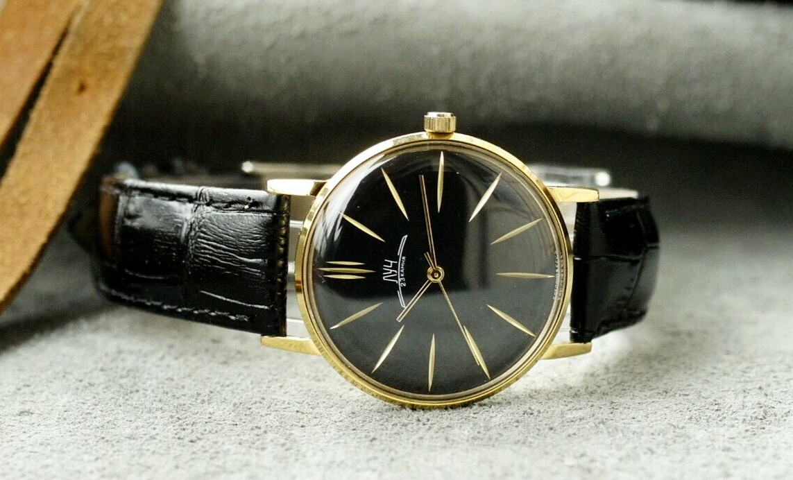 Mechanical Watch LUCH Luxury Ultra SLIM leather strap (POLJOT De Luxe) Men’s