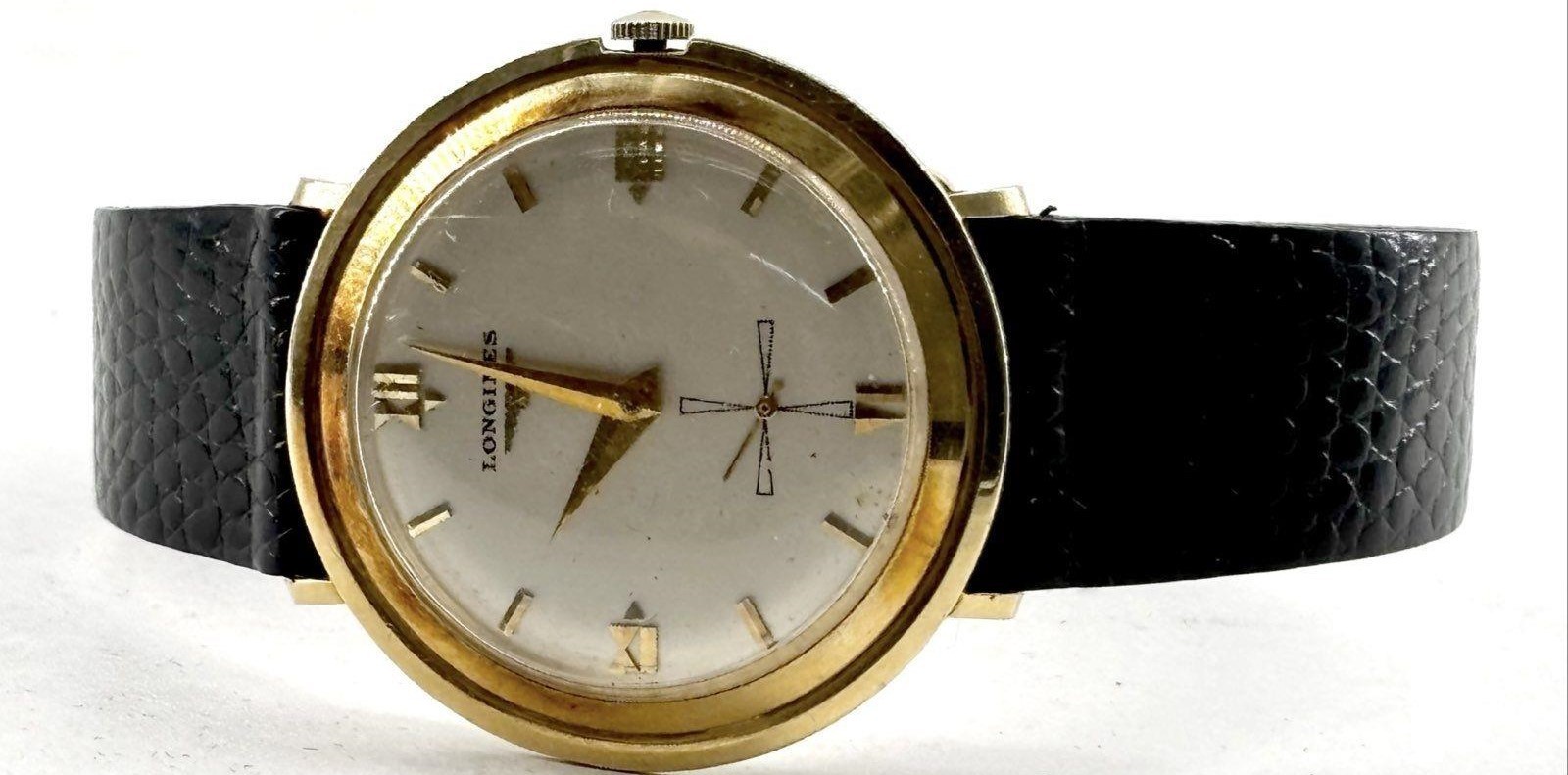 Vintage 14k Gold Longines Manual Wind Wrist Watch 1958